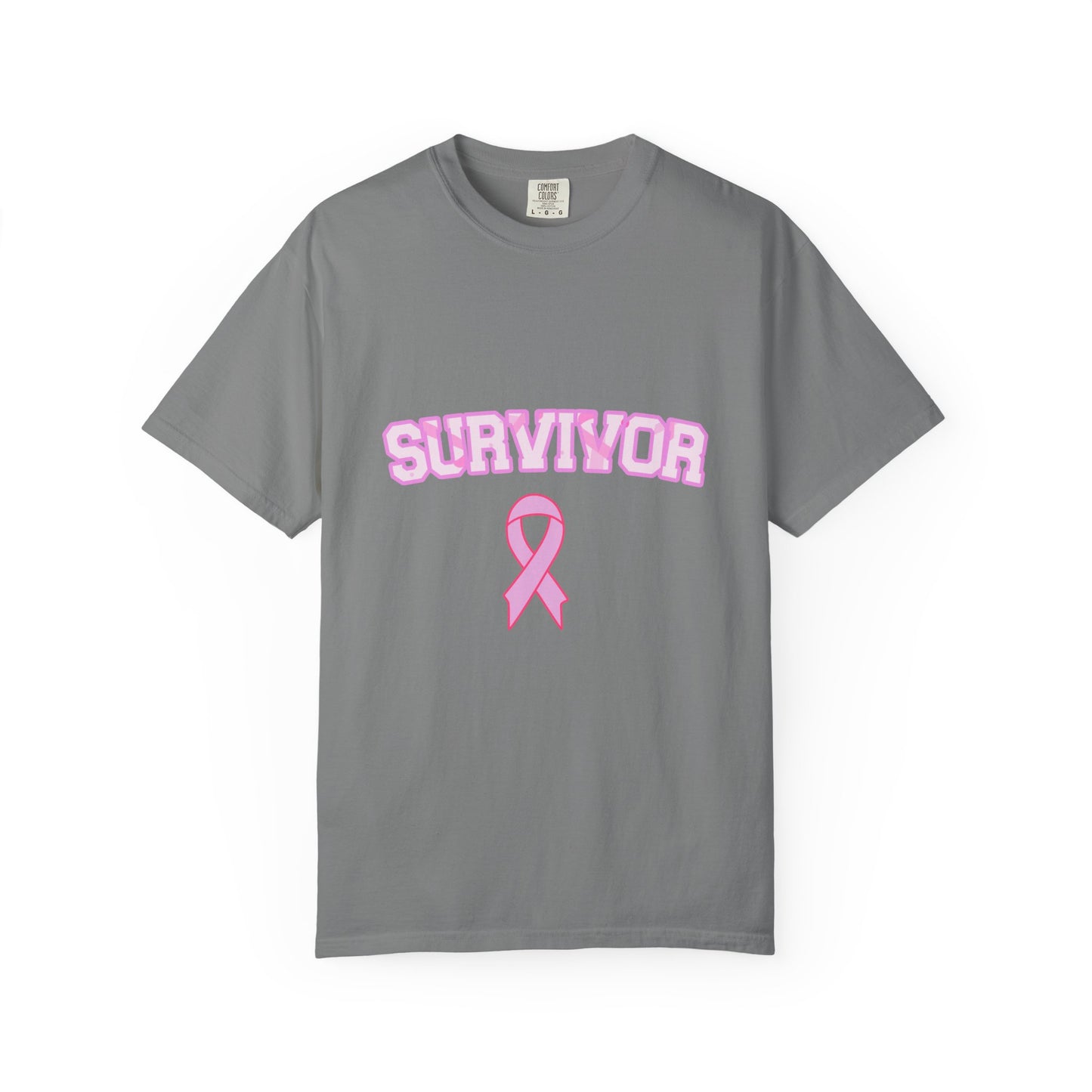 Survivor T-Shirt, Garment-Dyed Unisex Tee for Awareness, Cancer Support, Pink Ribbon Apparel, Gift for Survivors, Inspirational Shirt