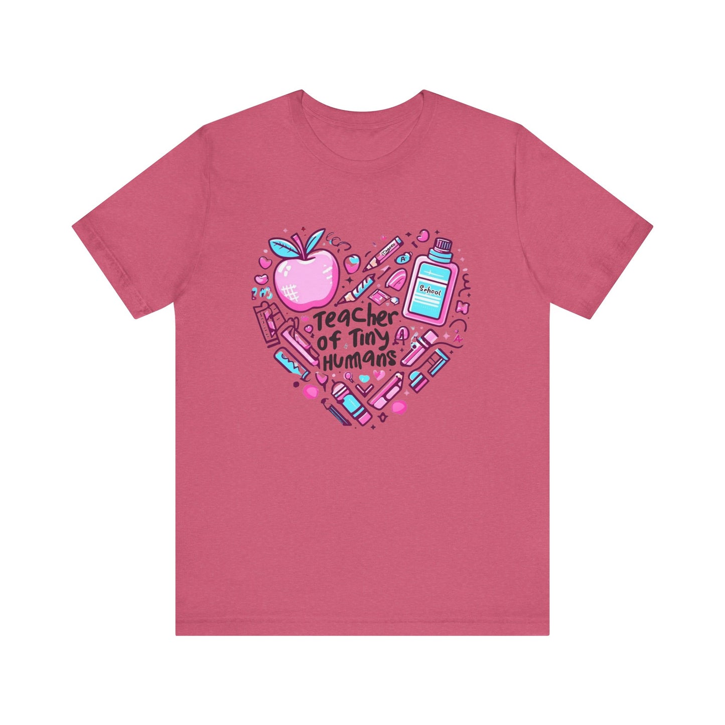 Teacher Heart Graphic Tee, Unisex Teacher Shirt, Gift for Educators, Back to School, Teacher Appreciation, Cute Teacher Outfit