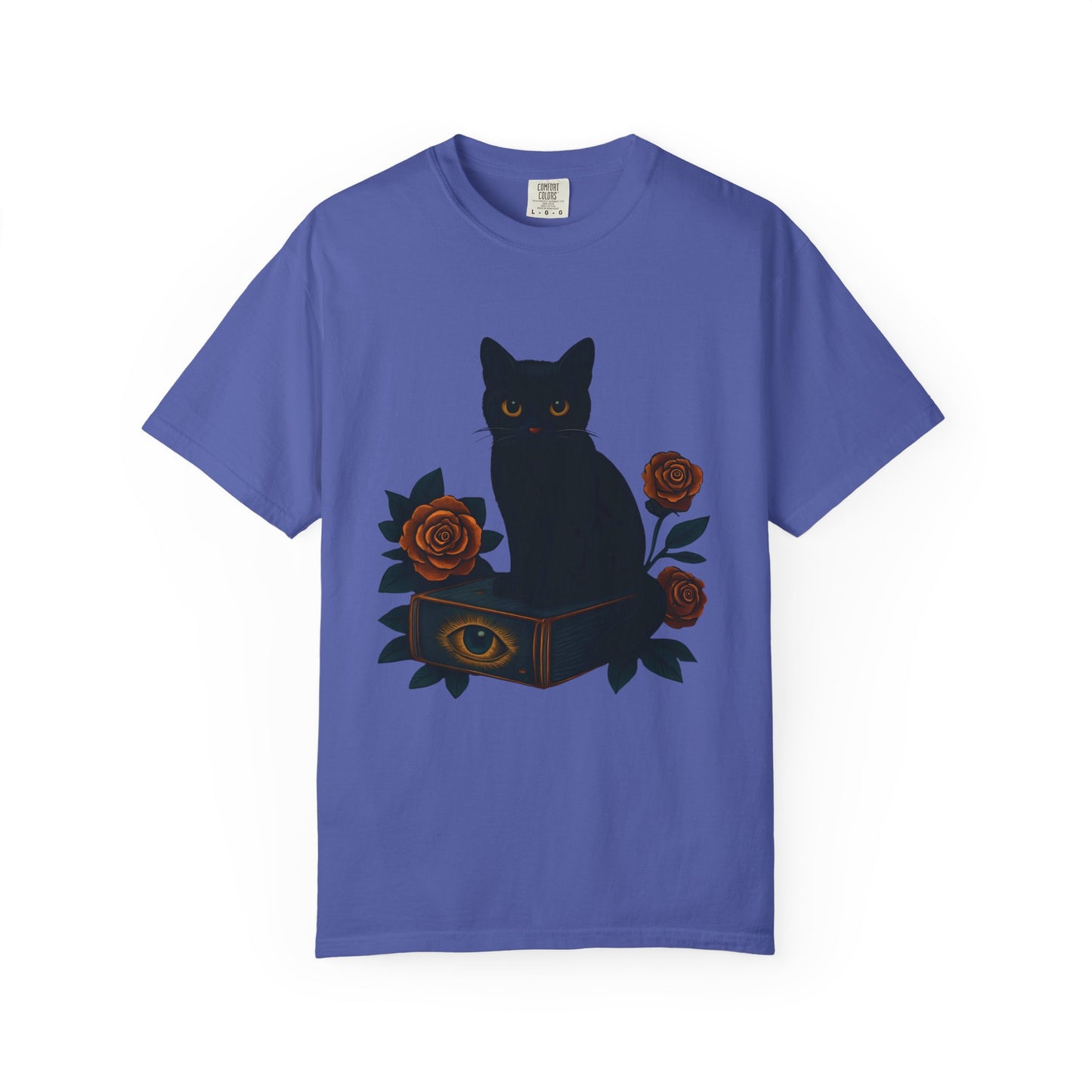 Black Cat & Roses T-Shirt, Unisex Graphic Tee, Cute Cat Lover Gift, Witchy Apparel, Spooky Fall Fashion