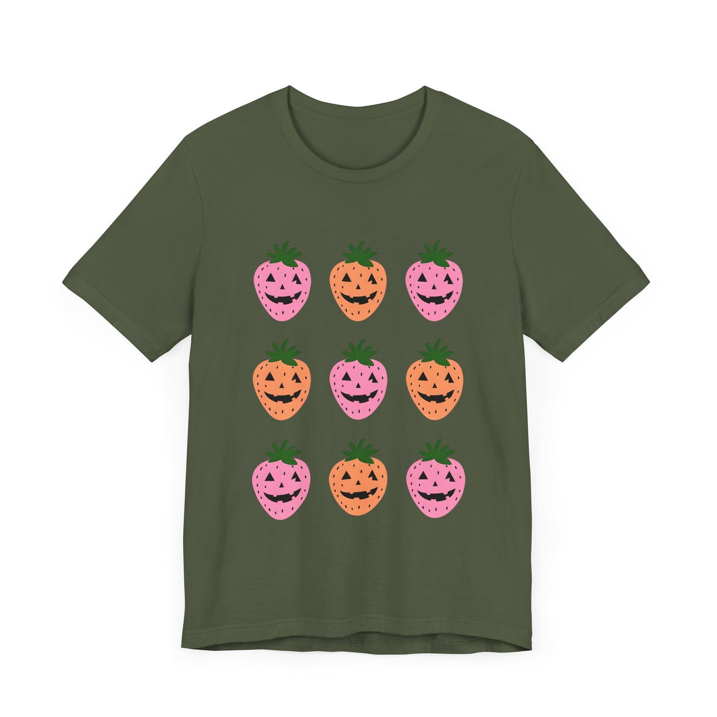 Summerween Strawberries Unisex Tee - Jack O'Lantern Design