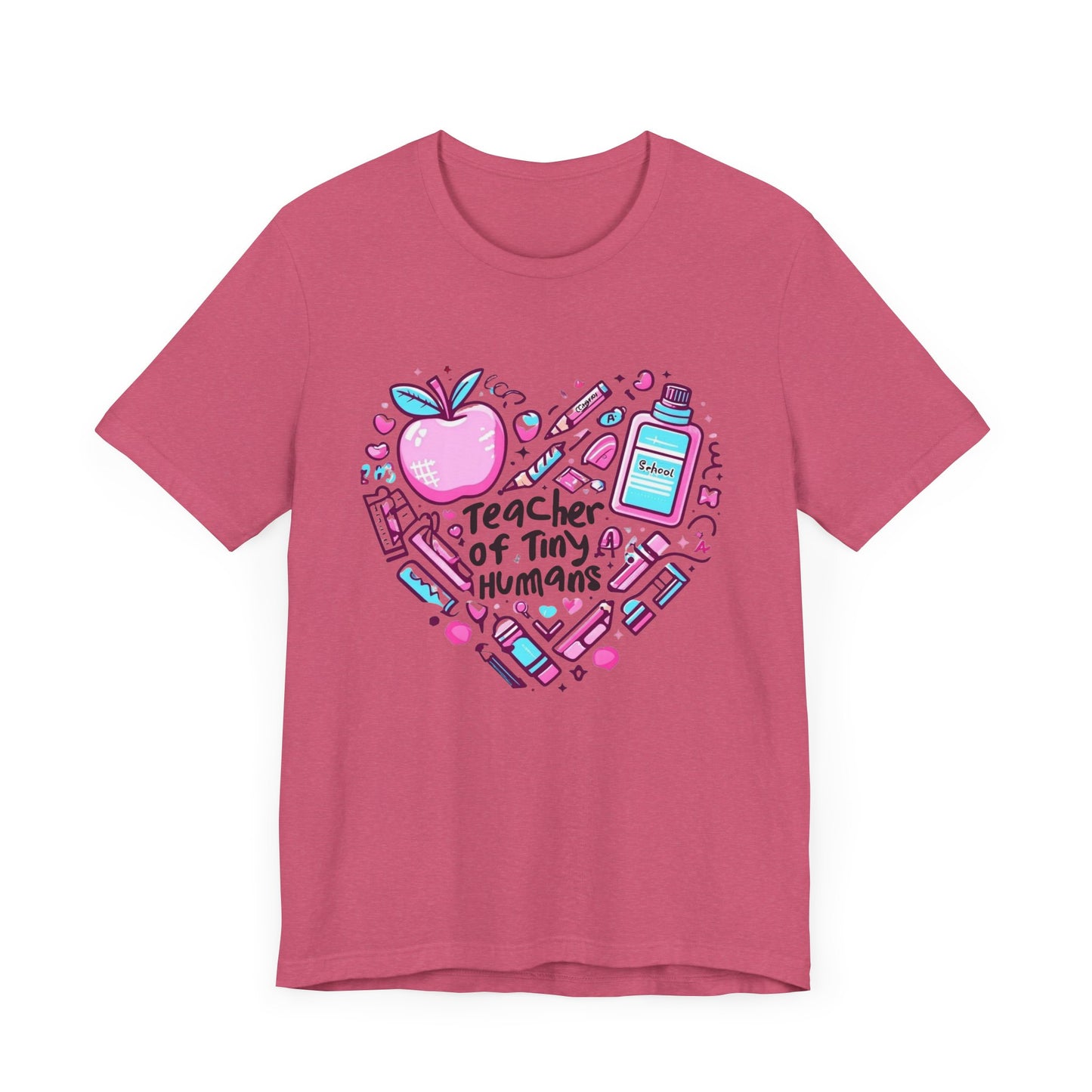 Teacher Heart Graphic Tee, Unisex Teacher Shirt, Gift for Educators, Back to School, Teacher Appreciation, Cute Teacher Outfit