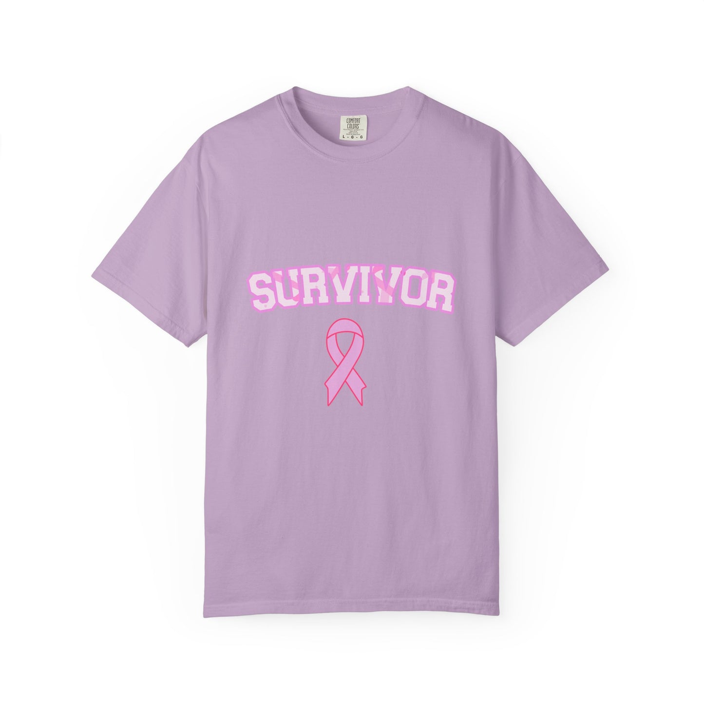 Survivor T-Shirt, Garment-Dyed Unisex Tee for Awareness, Cancer Support, Pink Ribbon Apparel, Gift for Survivors, Inspirational Shirt