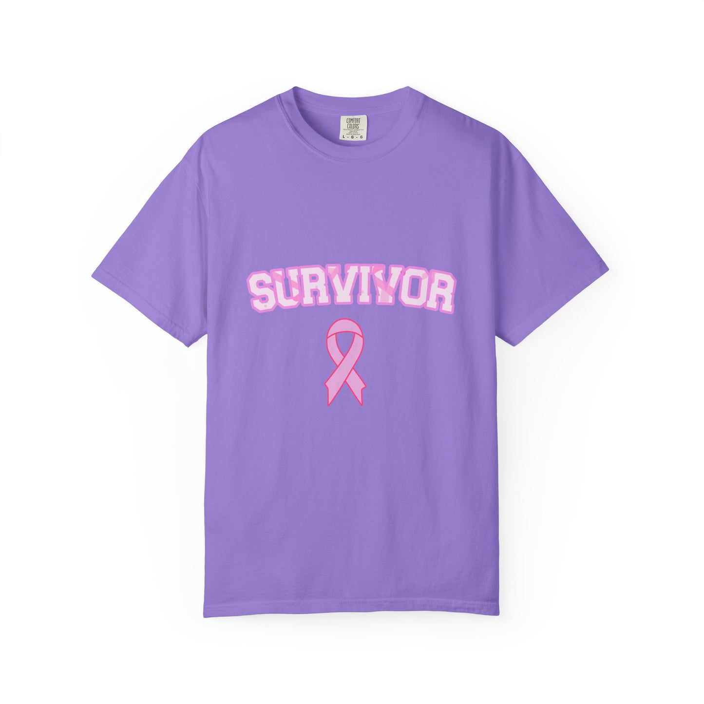 Survivor T-Shirt, Garment-Dyed Unisex Tee for Awareness, Cancer Support, Pink Ribbon Apparel, Gift for Survivors, Inspirational Shirt