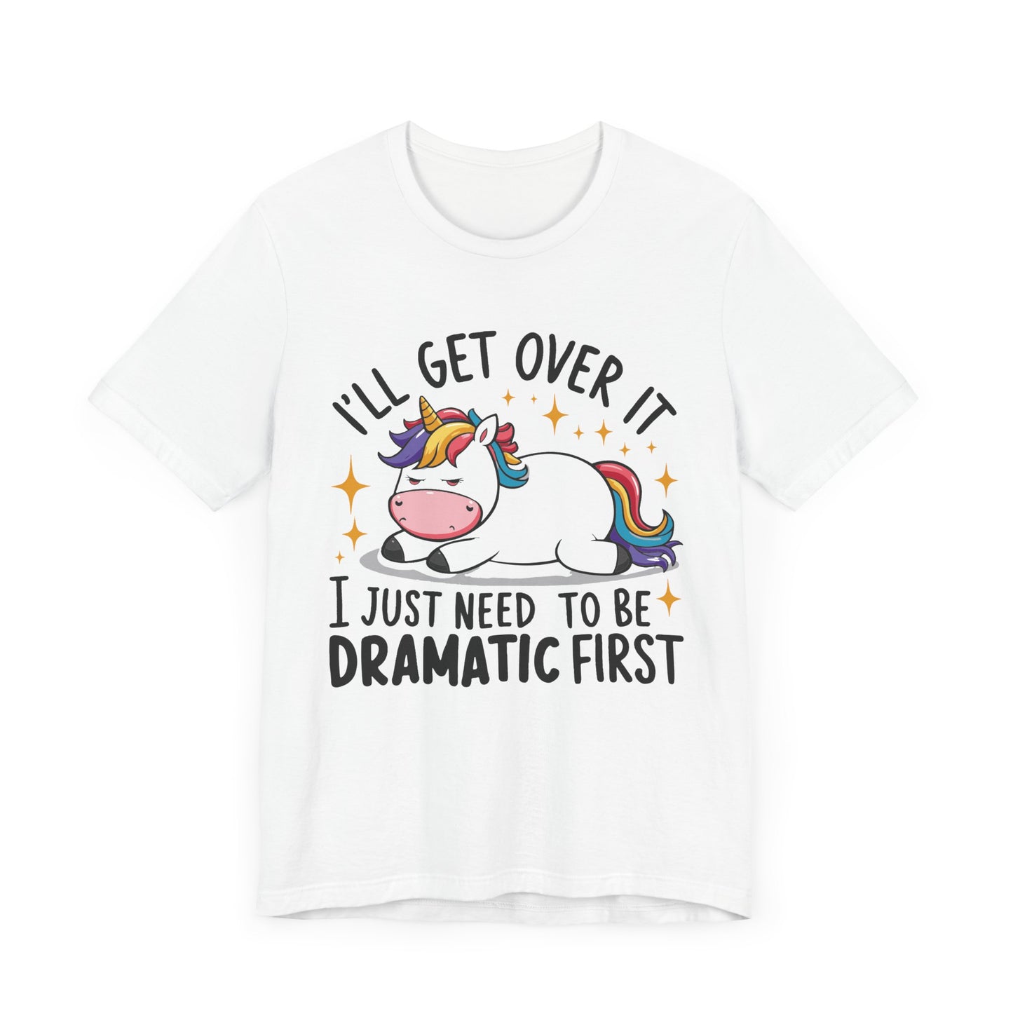 Dramatic Unicorn Tee - Whimsical Humor Shirt for Unicorn Lovers, Fun Gift for Birthdays, Parties, Social Events, Casual Wear