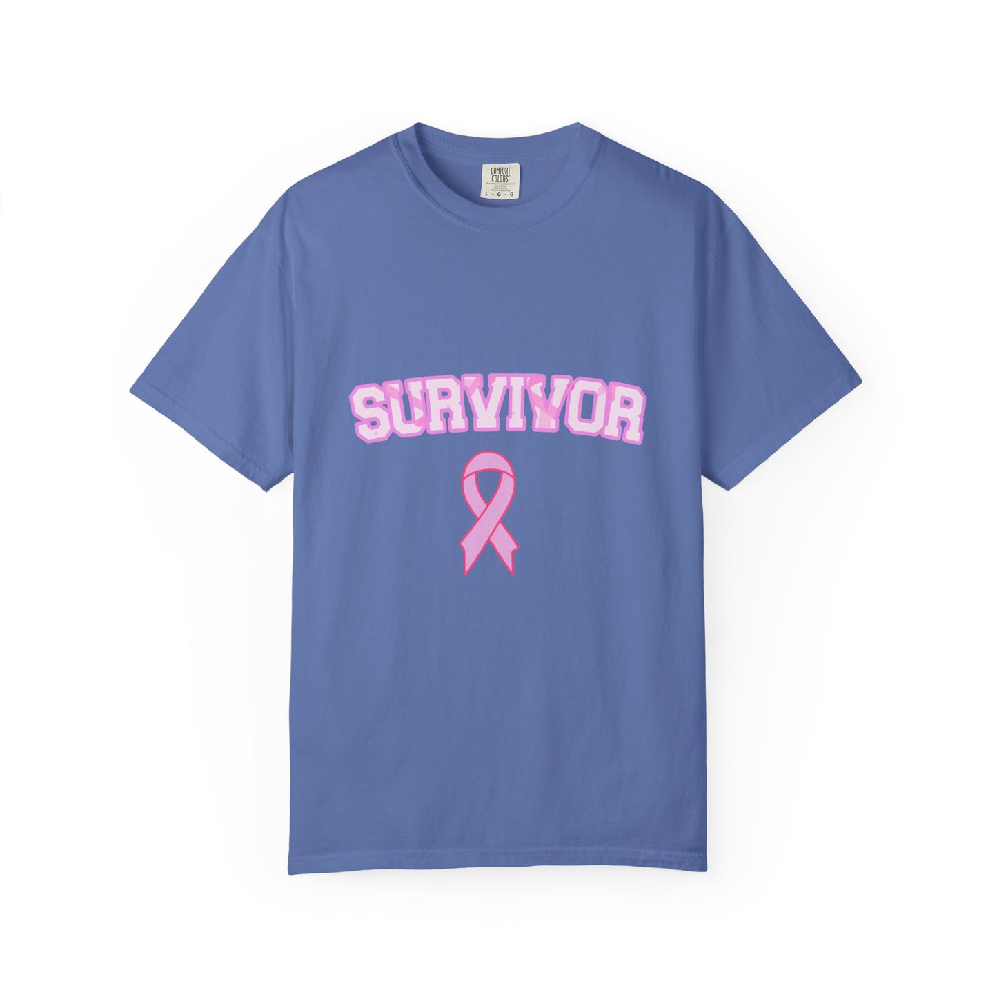 Survivor T-Shirt, Garment-Dyed Unisex Tee for Awareness, Cancer Support, Pink Ribbon Apparel, Gift for Survivors, Inspirational Shirt