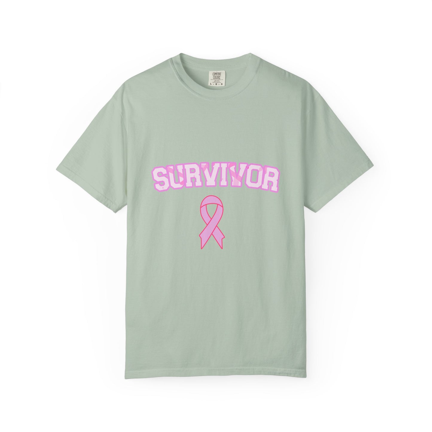 Survivor T-Shirt, Garment-Dyed Unisex Tee for Awareness, Cancer Support, Pink Ribbon Apparel, Gift for Survivors, Inspirational Shirt