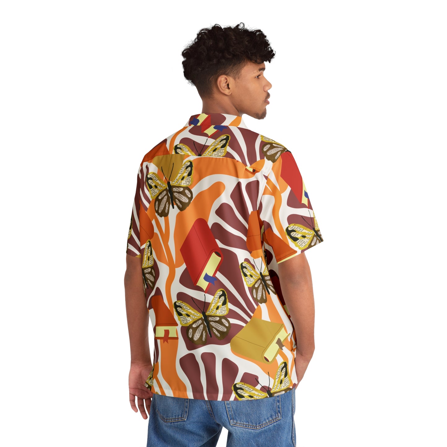 Hawaiian Shirt Books and Butterflys Tropical Book Lover Men's