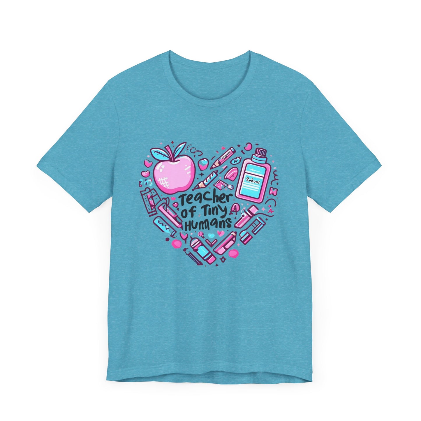 Teacher Heart Graphic Tee, Unisex Teacher Shirt, Gift for Educators, Back to School, Teacher Appreciation, Cute Teacher Outfit