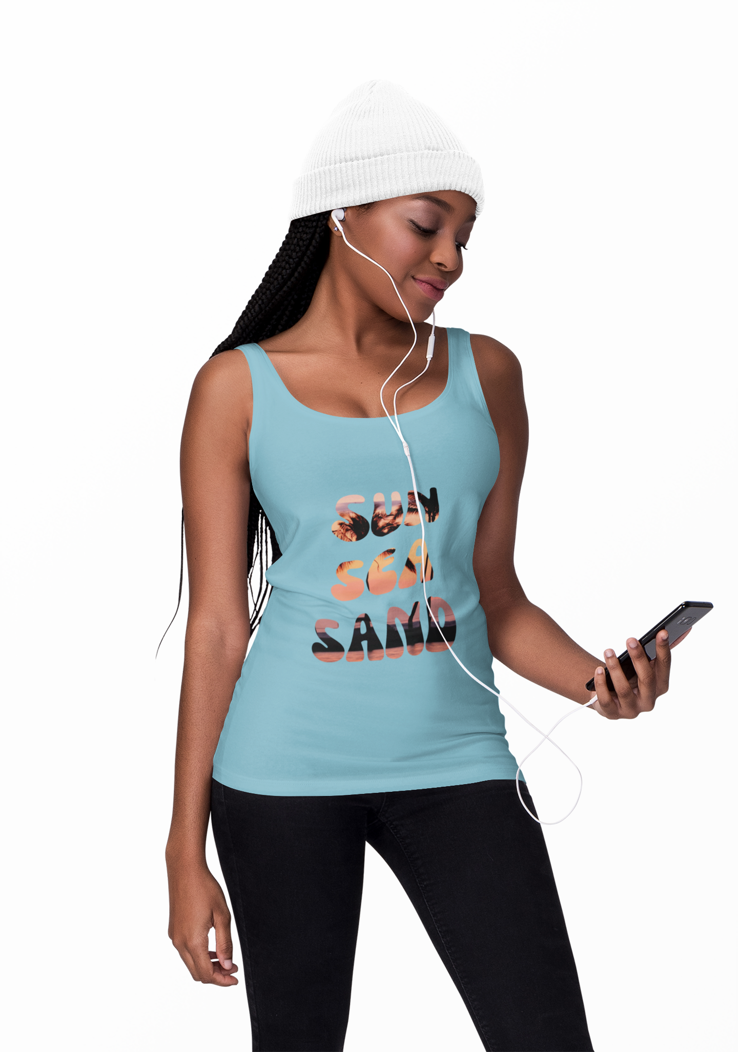 Unisex Jersey Tank Top - "Sun, Sea, Sand" Summer Vibes, Beachwear, Vacation Apparel, Gift for Him/Her, Casual Wear