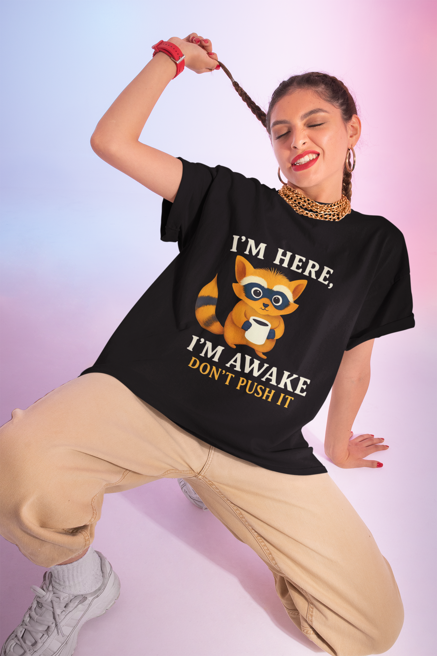 Funny Raccoon Tee, Cute Animal T-Shirt, Gift for Animal Lovers, Quirky Graphic Tee, Casual Wear, Perfect for Birthdays