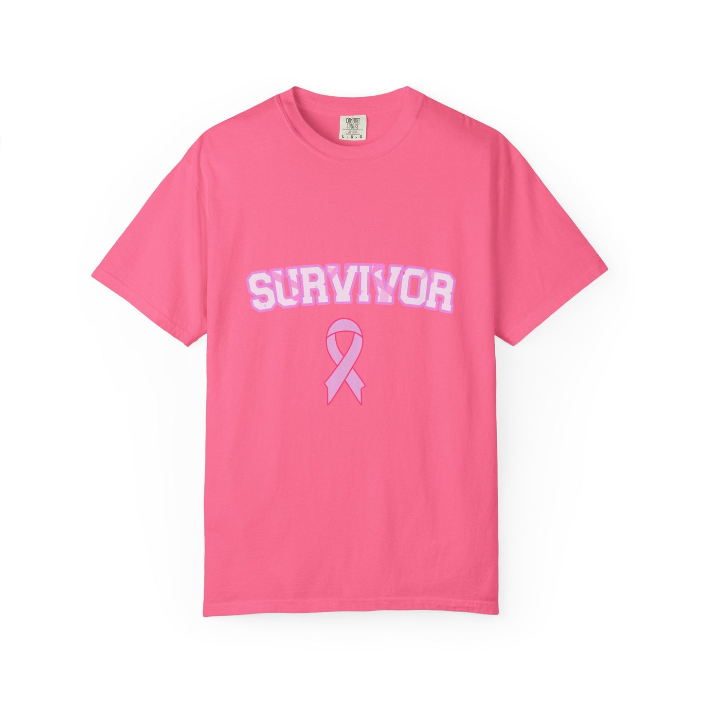Survivor T-Shirt, Garment-Dyed Unisex Tee for Awareness, Cancer Support, Pink Ribbon Apparel, Gift for Survivors, Inspirational Shirt