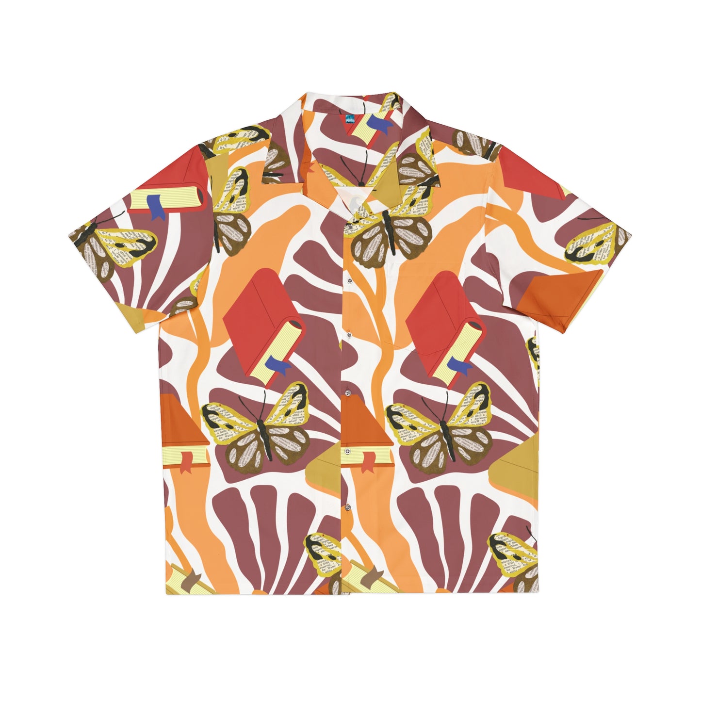 Hawaiian Shirt Books and Butterflys Tropical Book Lover Men's