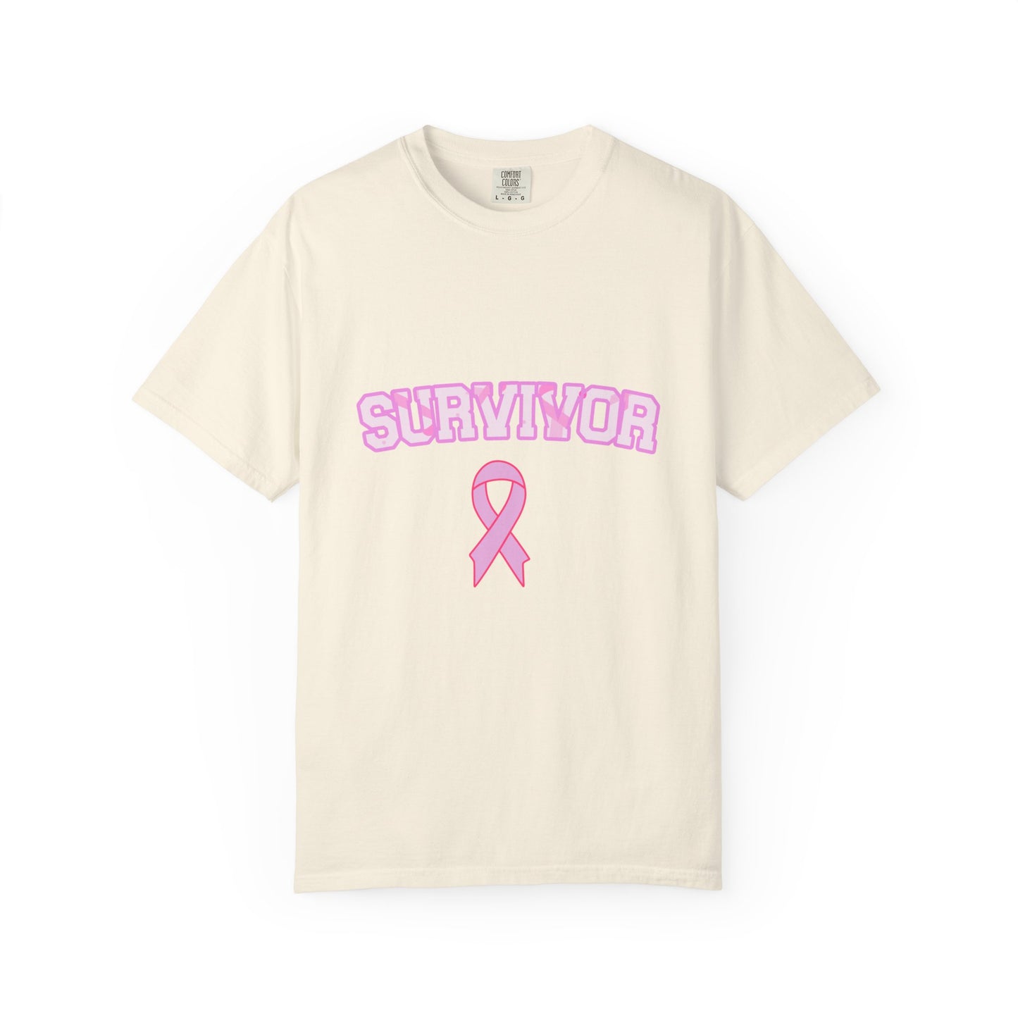 Survivor T-Shirt, Garment-Dyed Unisex Tee for Awareness, Cancer Support, Pink Ribbon Apparel, Gift for Survivors, Inspirational Shirt