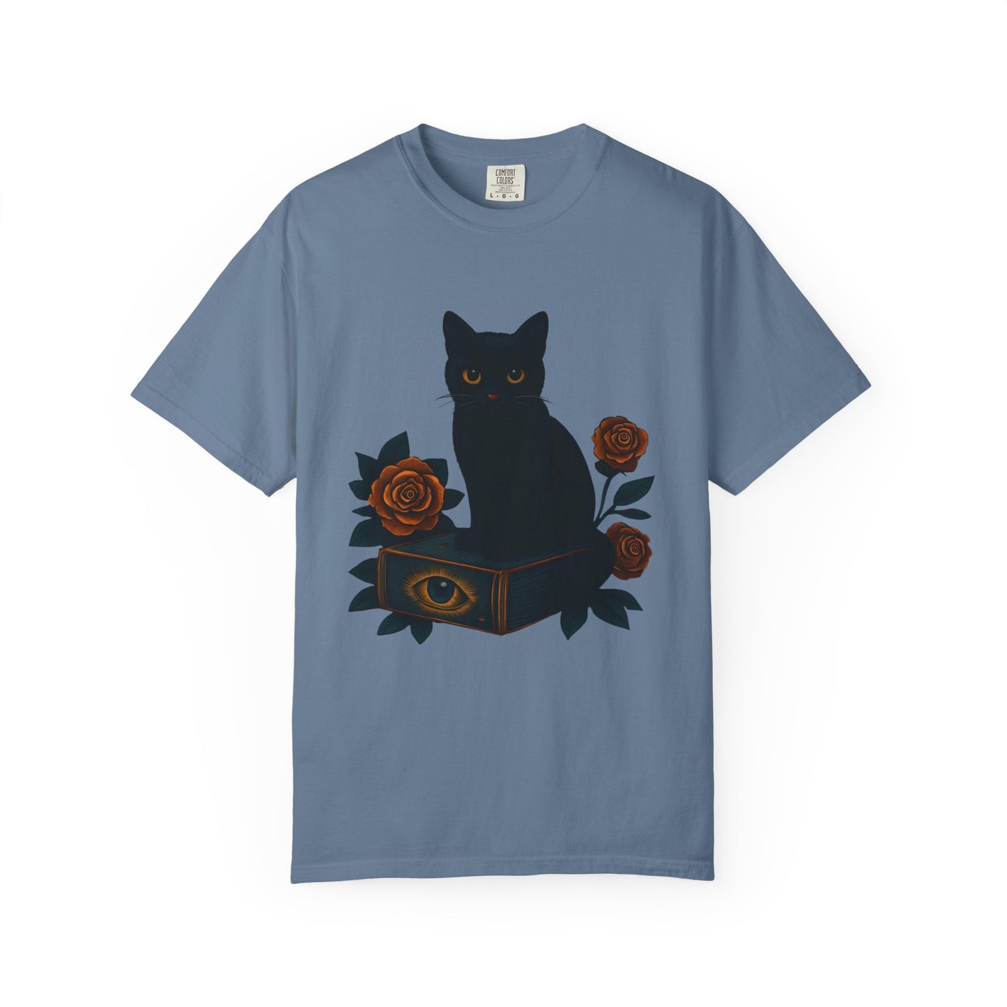 Black Cat & Roses T-Shirt, Unisex Graphic Tee, Cute Cat Lover Gift, Witchy Apparel, Spooky Fall Fashion