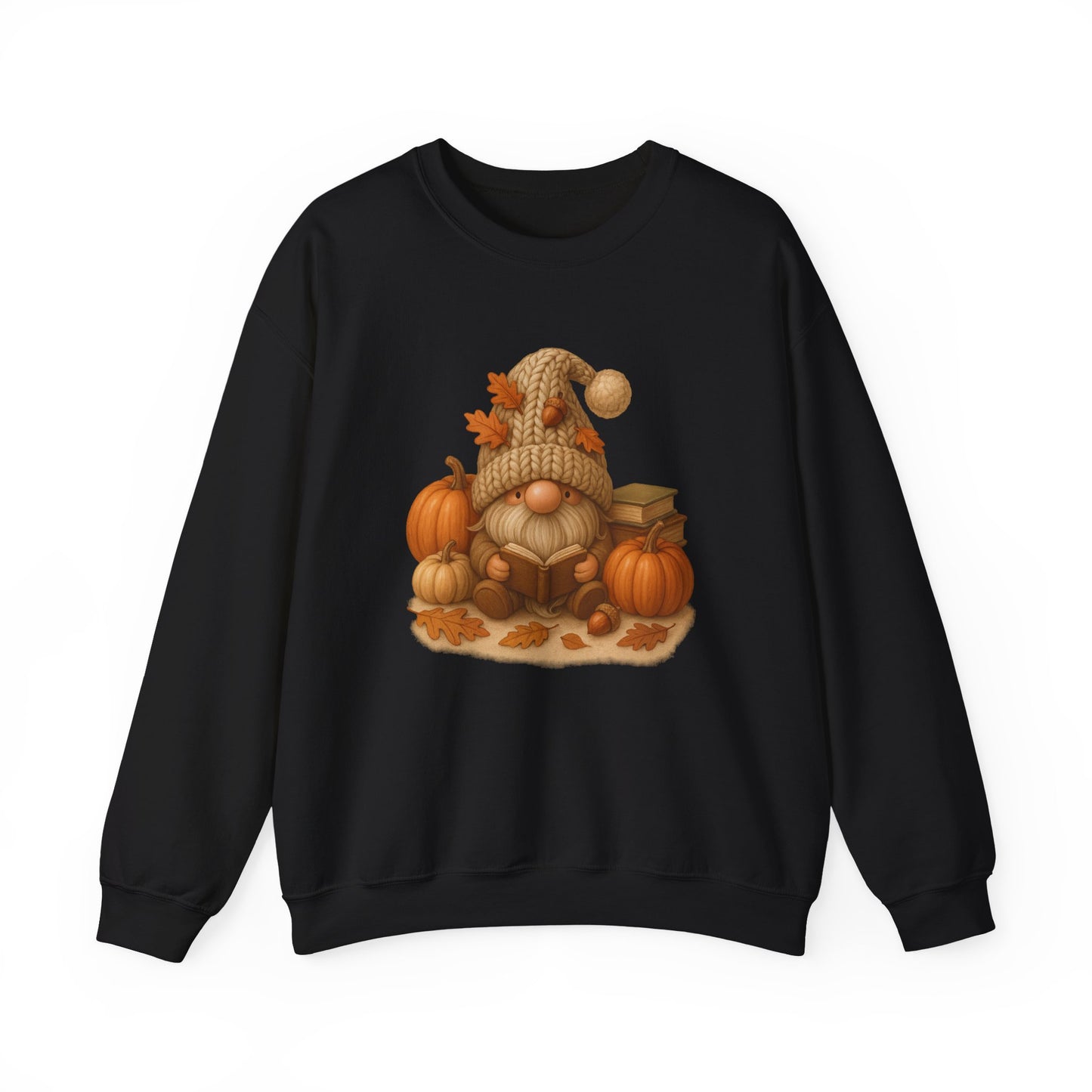 Cozy Fall Gnome Sweatshirt with Pumpkins, Autumn Apparel