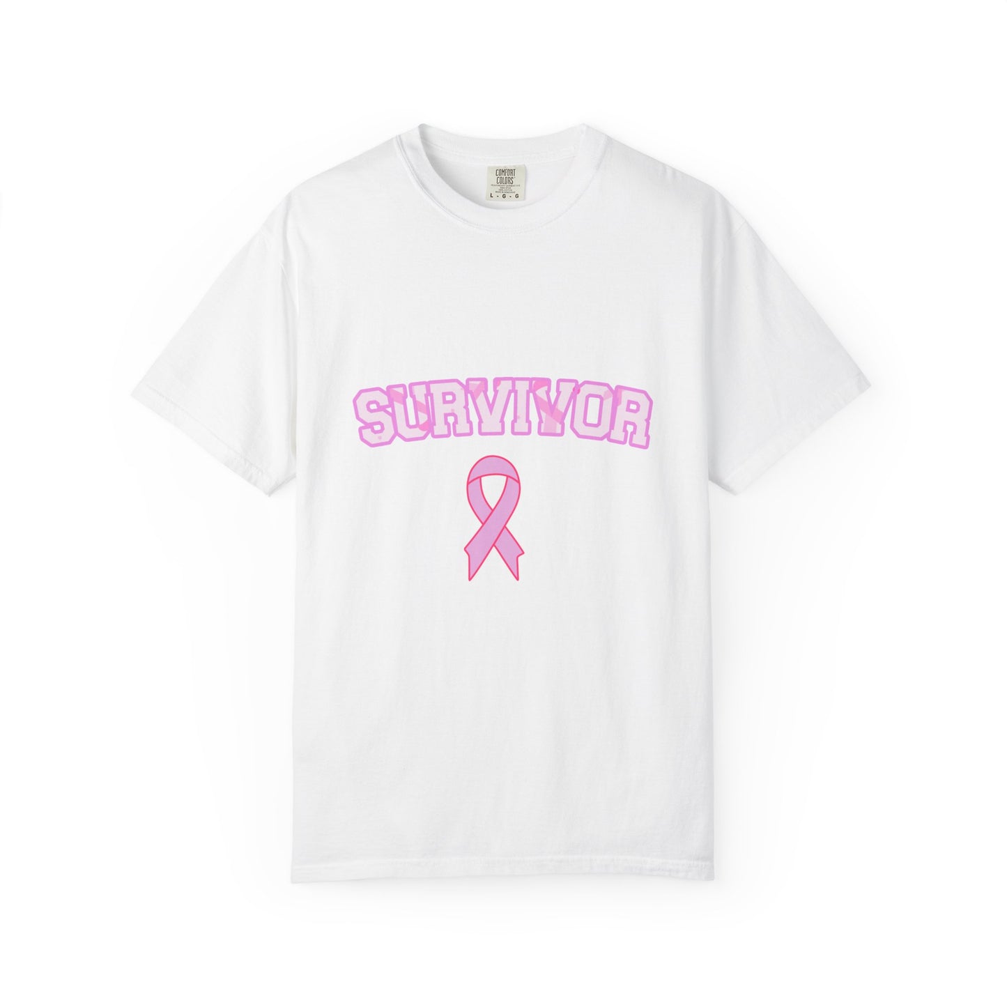 Survivor T-Shirt, Garment-Dyed Unisex Tee for Awareness, Cancer Support, Pink Ribbon Apparel, Gift for Survivors, Inspirational Shirt