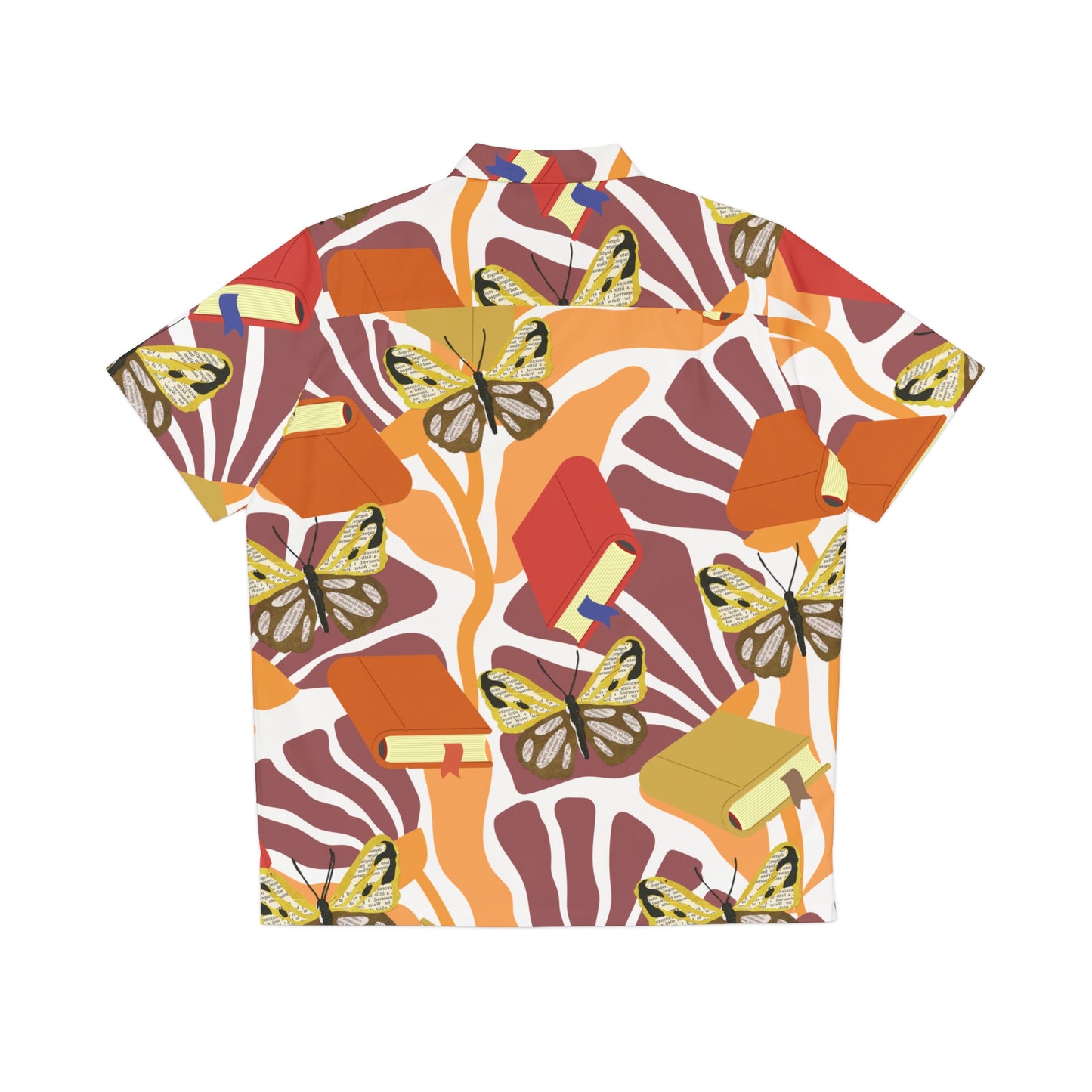 Hawaiian Shirt Books and Butterflys Tropical Book Lover Men's
