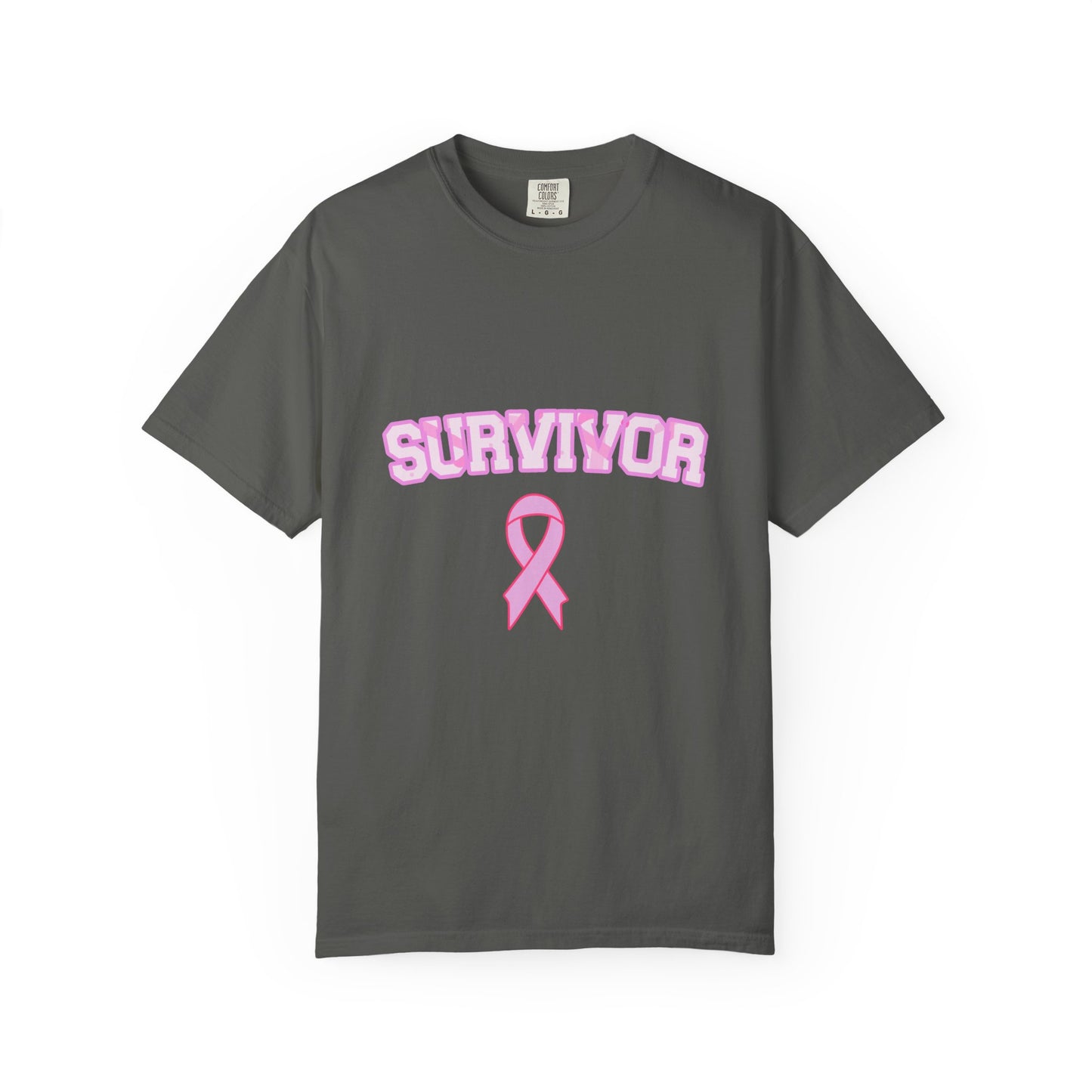 Survivor T-Shirt, Garment-Dyed Unisex Tee for Awareness, Cancer Support, Pink Ribbon Apparel, Gift for Survivors, Inspirational Shirt