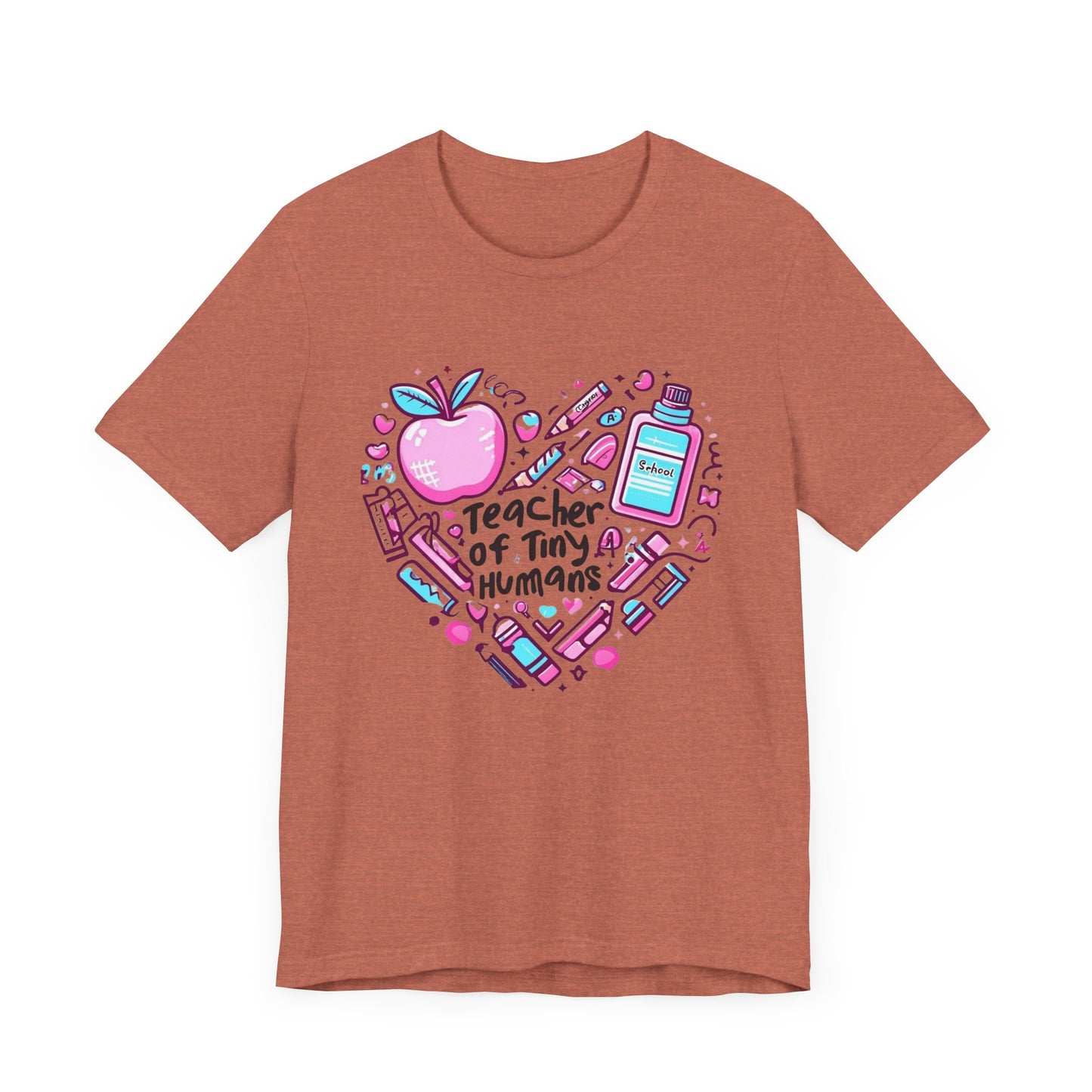 Teacher Heart Graphic Tee, Unisex Teacher Shirt, Gift for Educators, Back to School, Teacher Appreciation, Cute Teacher Outfit