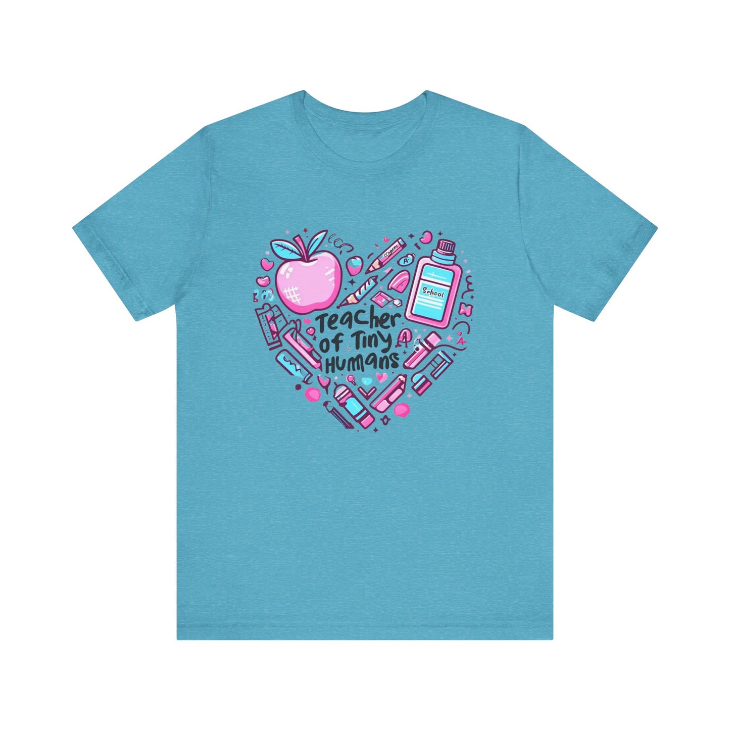 Teacher Heart Graphic Tee, Unisex Teacher Shirt, Gift for Educators, Back to School, Teacher Appreciation, Cute Teacher Outfit