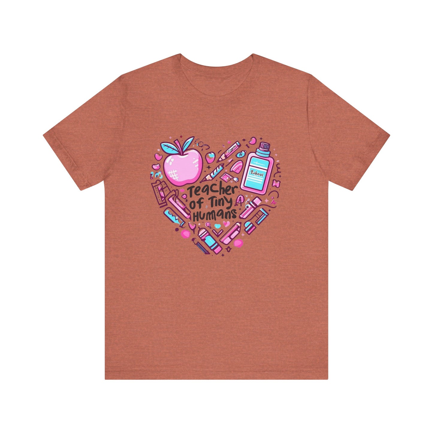 Teacher Heart Graphic Tee, Unisex Teacher Shirt, Gift for Educators, Back to School, Teacher Appreciation, Cute Teacher Outfit