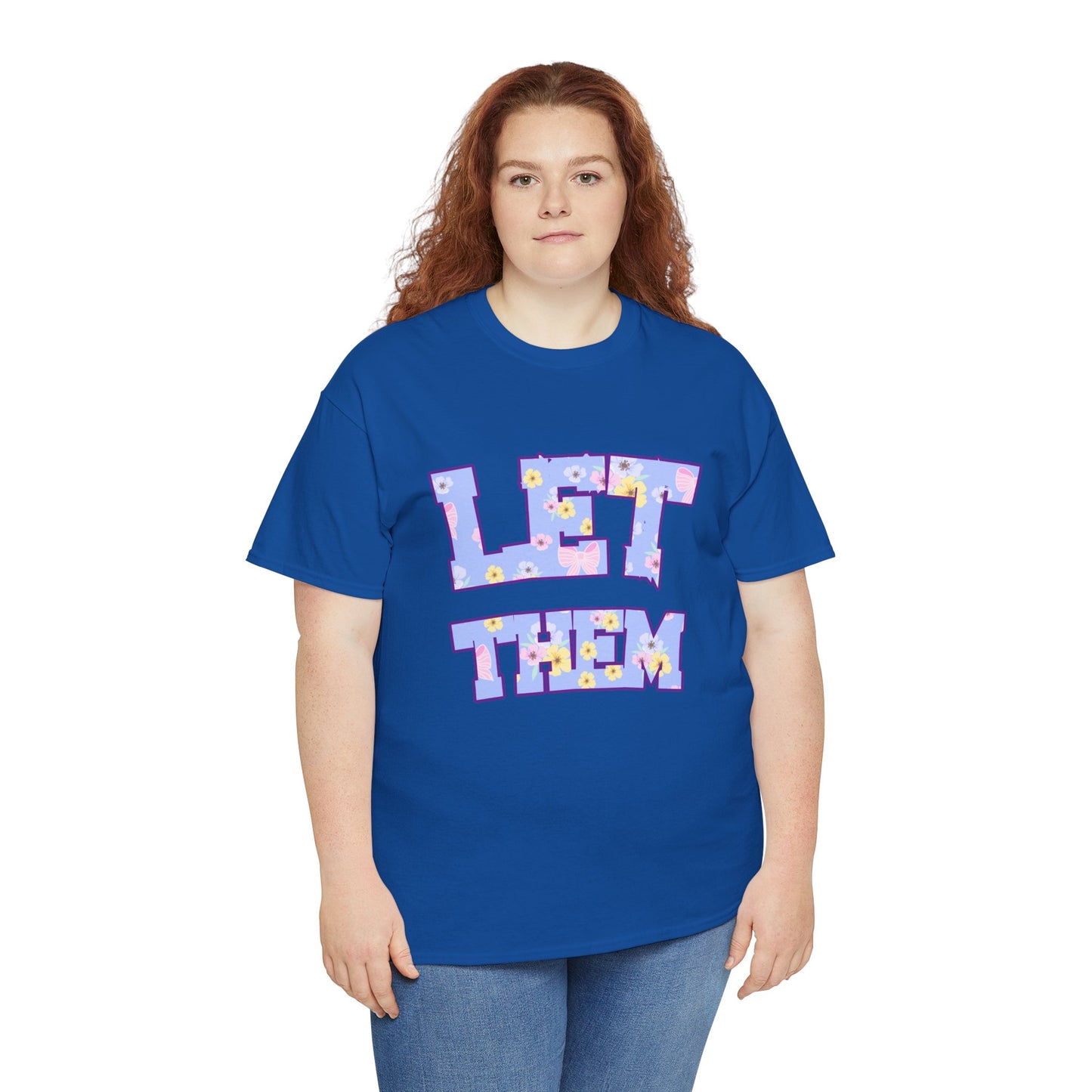 Let Them Flower Power Unisex Heavy Cotton Tee, Casual Tee, Statement Shirt, Graphic Tee, Gift for Friends, Positive Vibes Tee