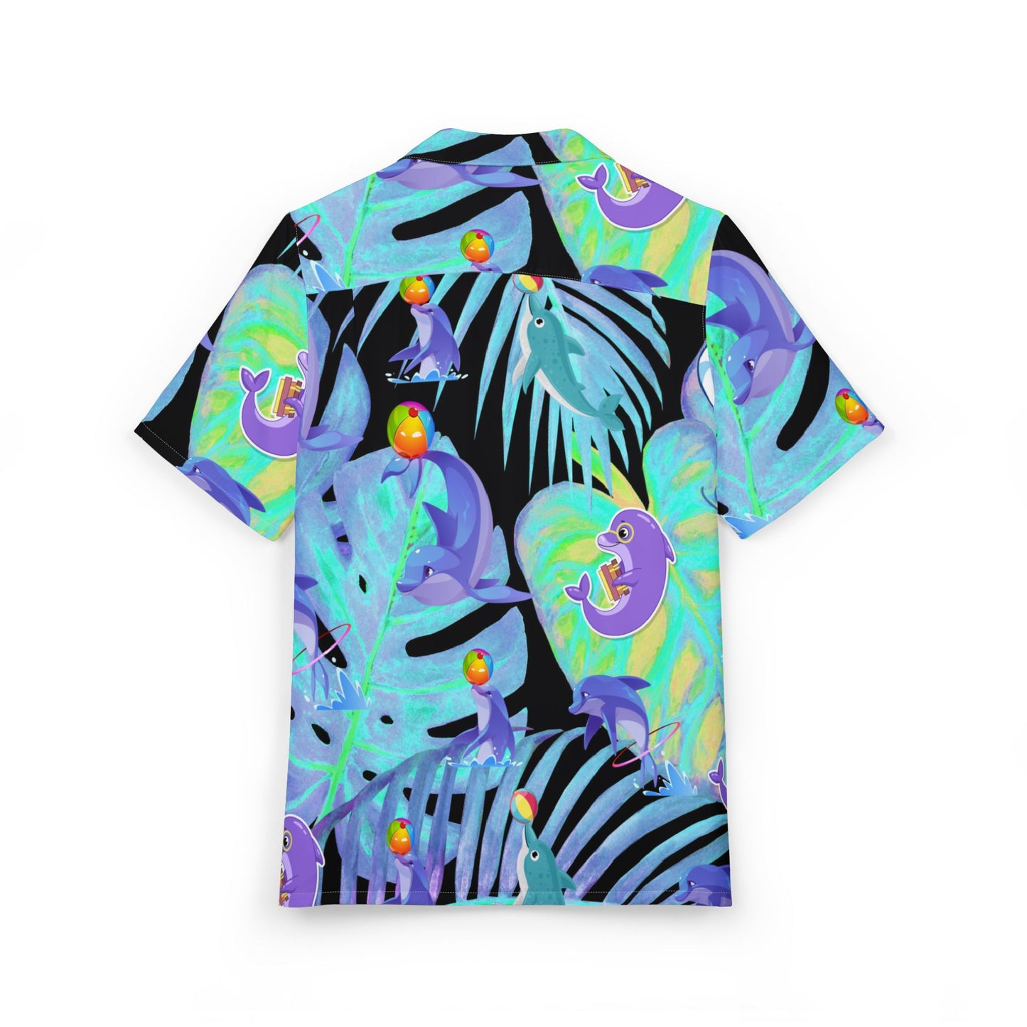 Hawaiian Shirt, Whimsical Dolphin Tropical Design