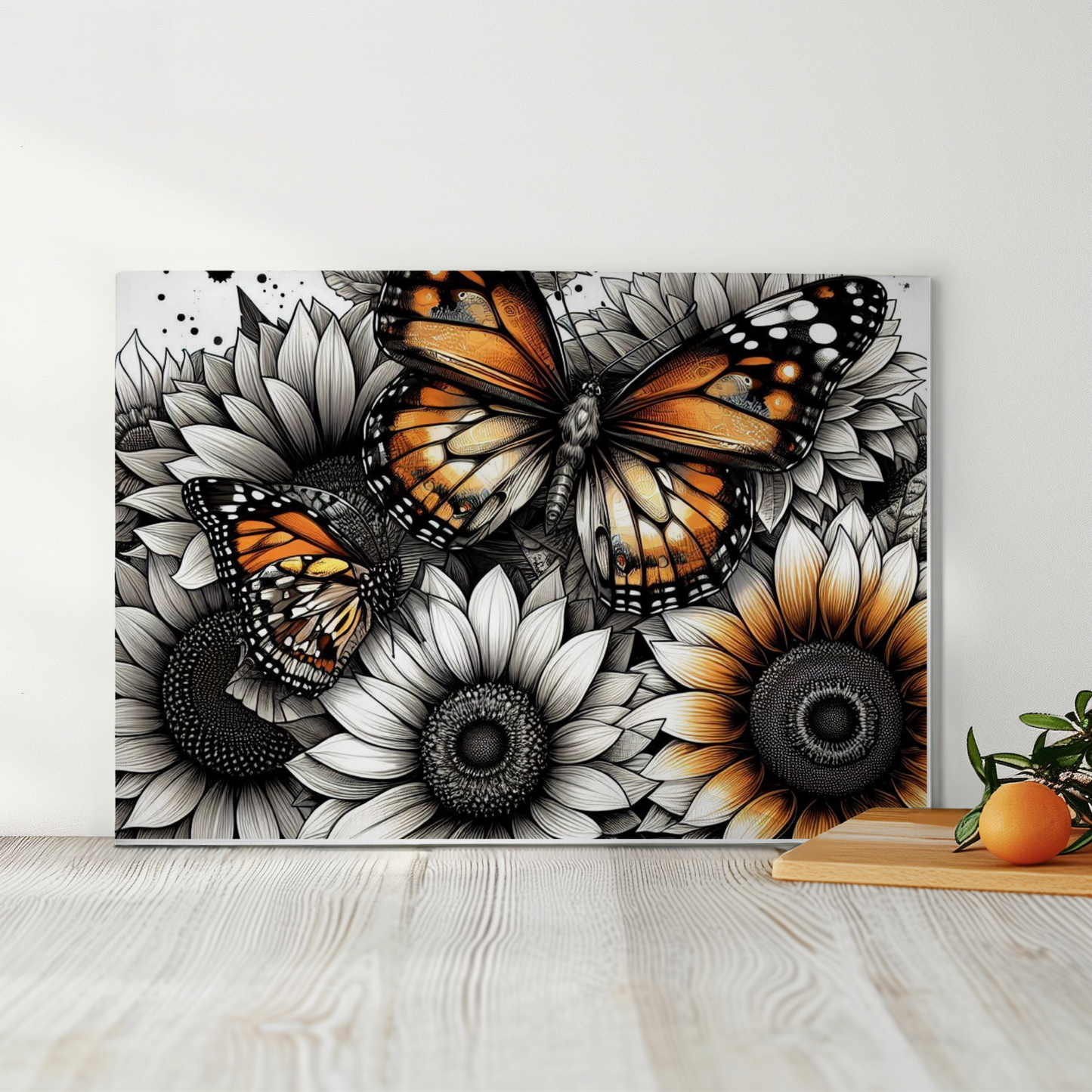 Butterfly and Flower Cutting Board