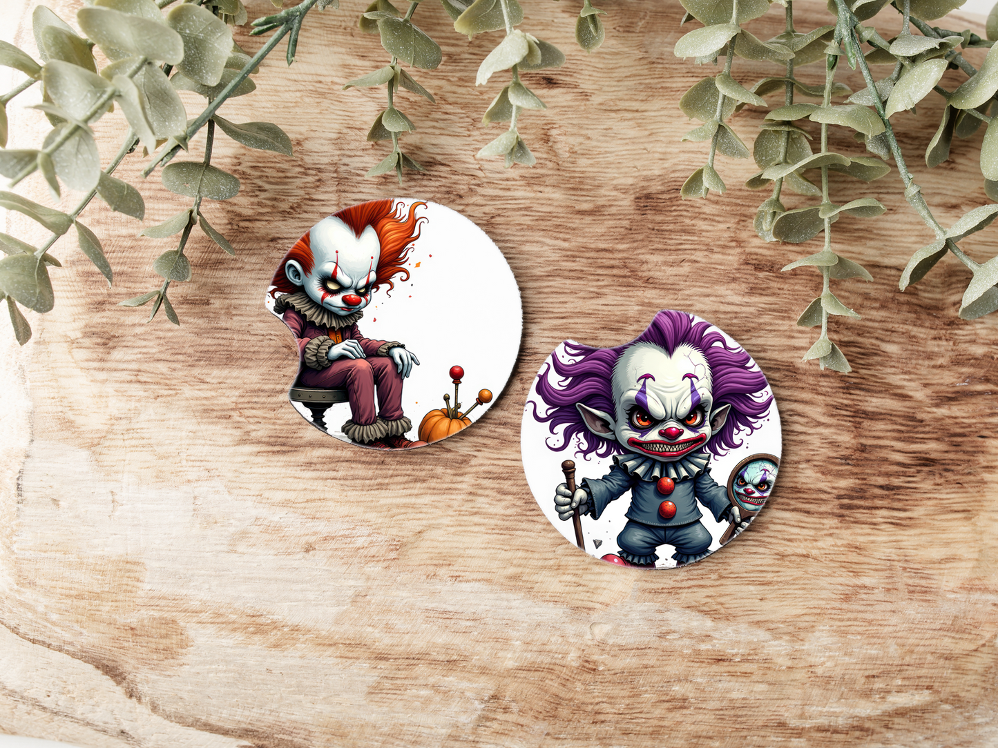 Creepy Clown Car Coasters