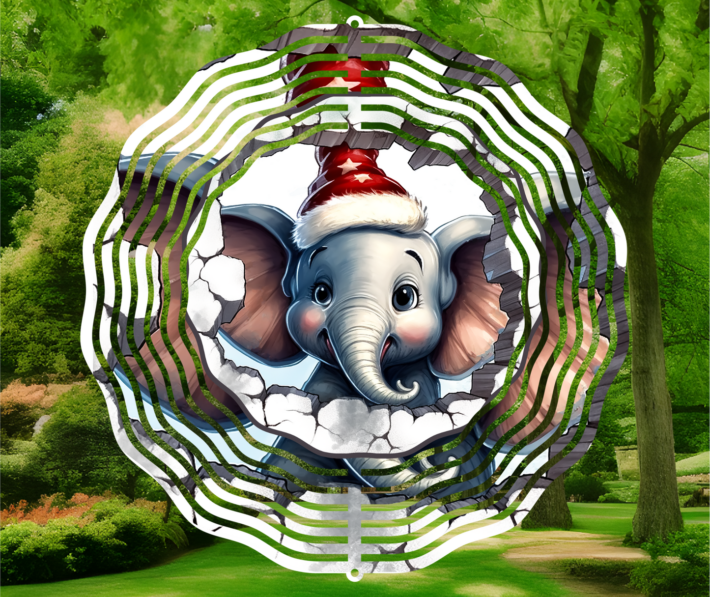 Elephant Christmas Wind Spinner
