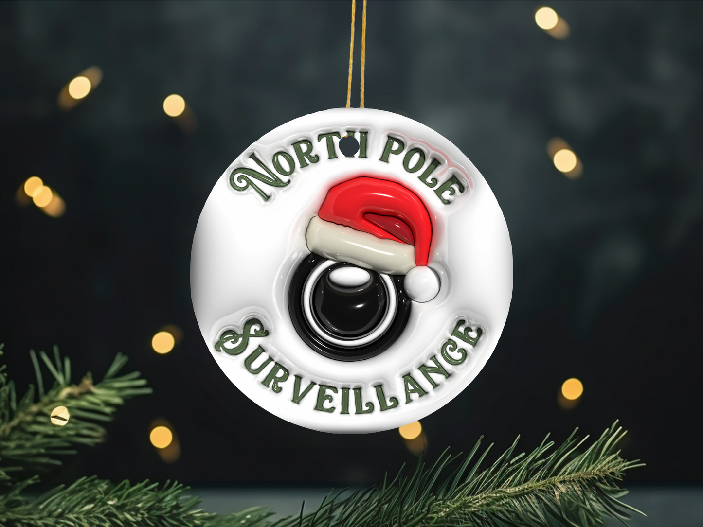 North Pole Santa Cam Ornament