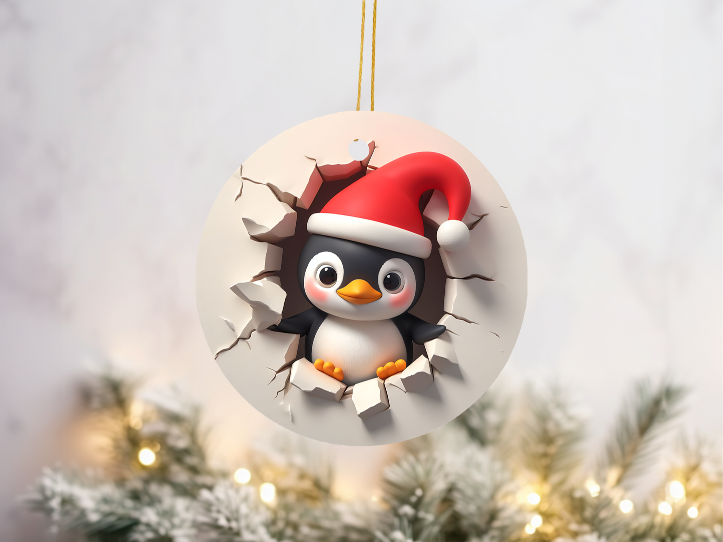 Penguin in a Santa Hat