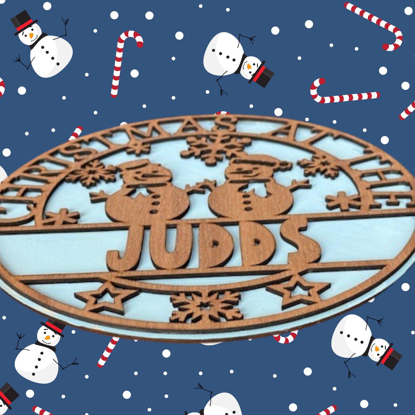 Snow Couple Personalized Christmas Sign