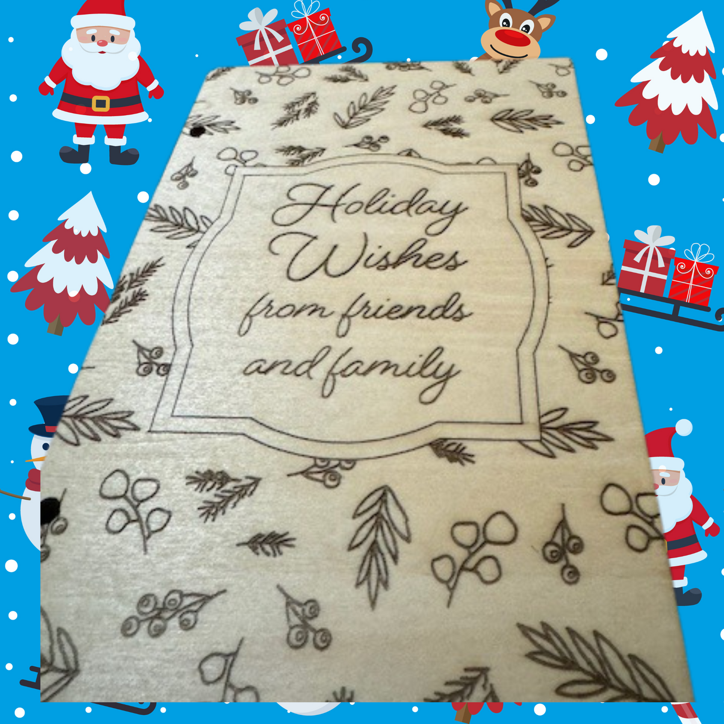Holiday Wishes From Friends and Family Christmas Card Holder