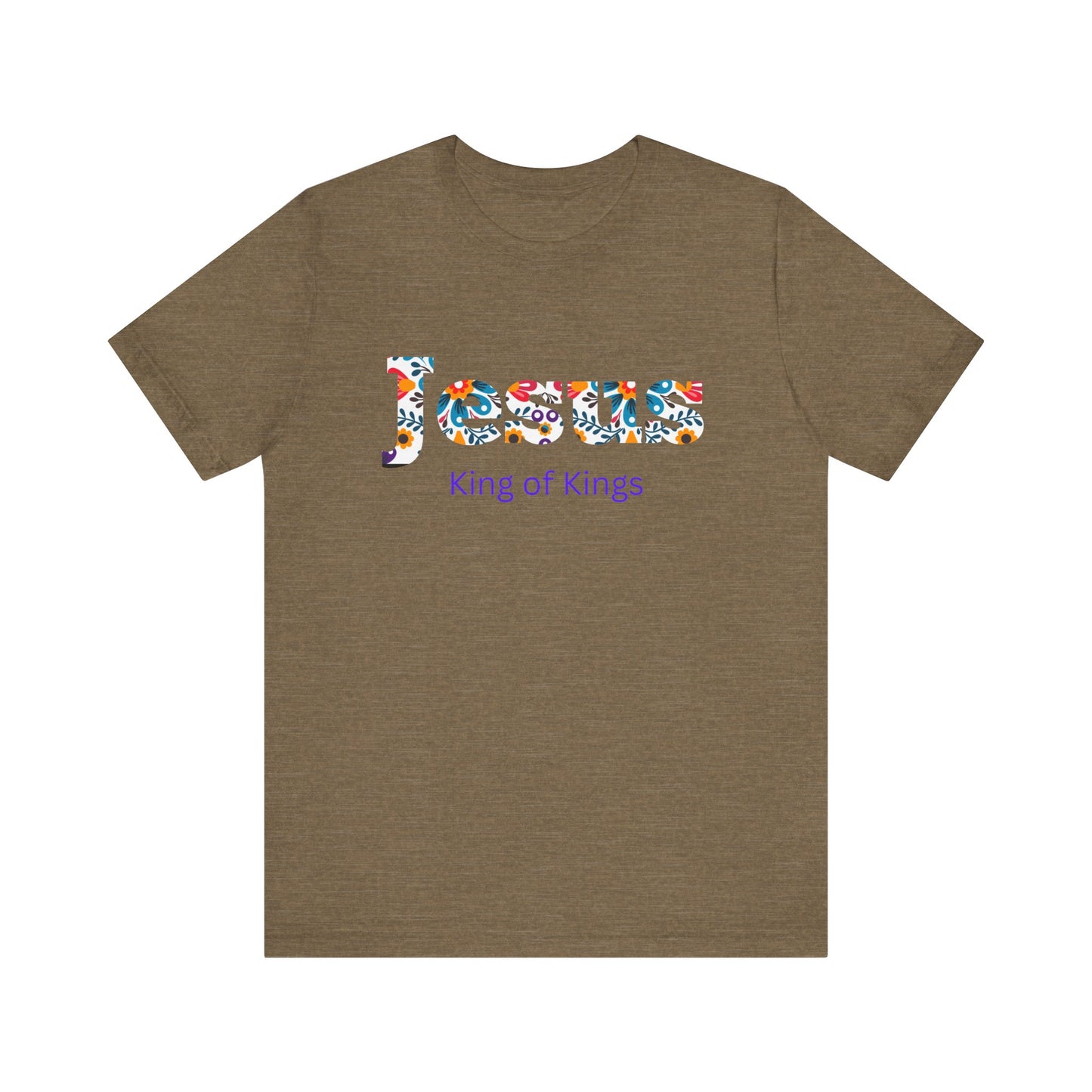 Jesus King of Kings Short Sleeve Tee, Faith-Based Apparel, Religious Gift, Inspirational T-Shirt, Christian Clothing, Spiritual Style
