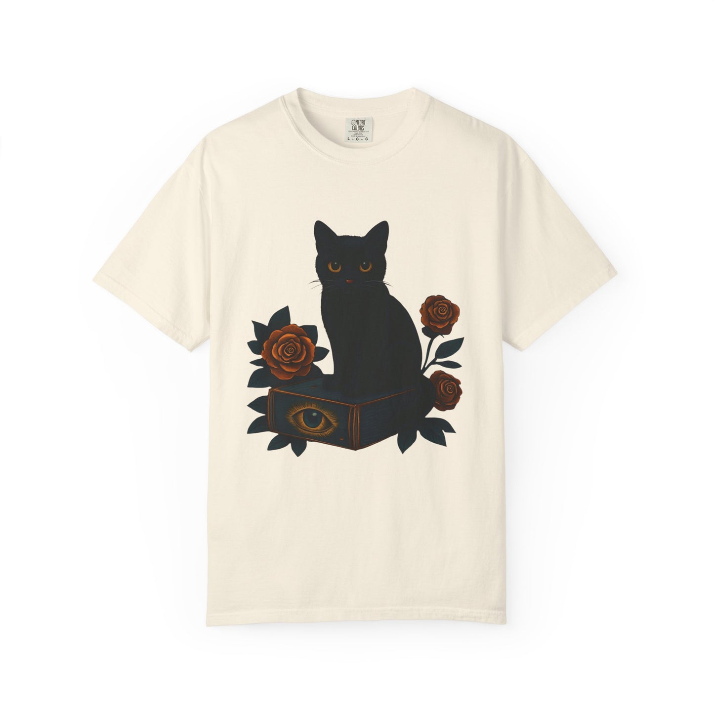 Black Cat & Roses T-Shirt, Unisex Graphic Tee, Cute Cat Lover Gift, Witchy Apparel, Spooky Fall Fashion