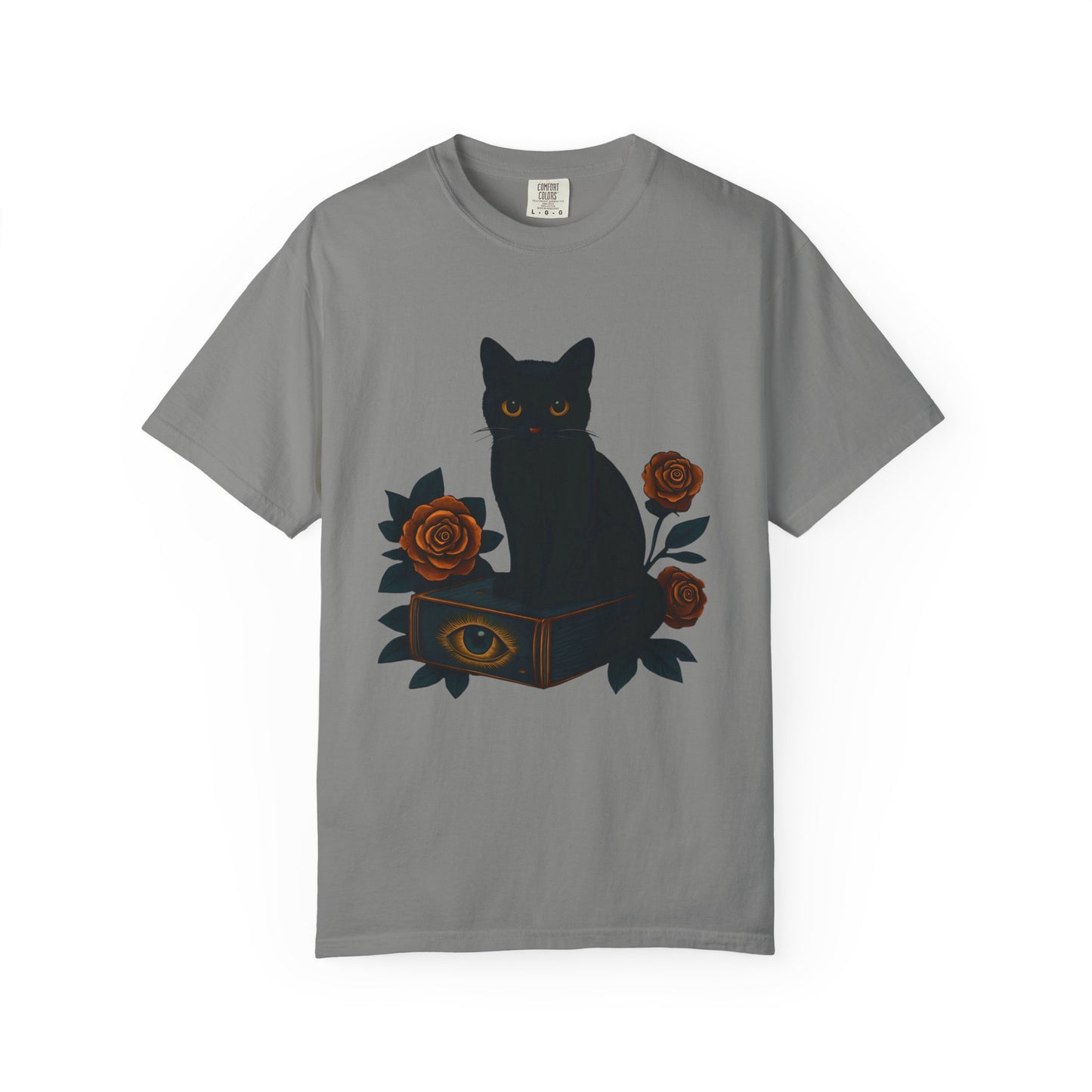 Black Cat & Roses T-Shirt, Unisex Graphic Tee, Cute Cat Lover Gift, Witchy Apparel, Spooky Fall Fashion