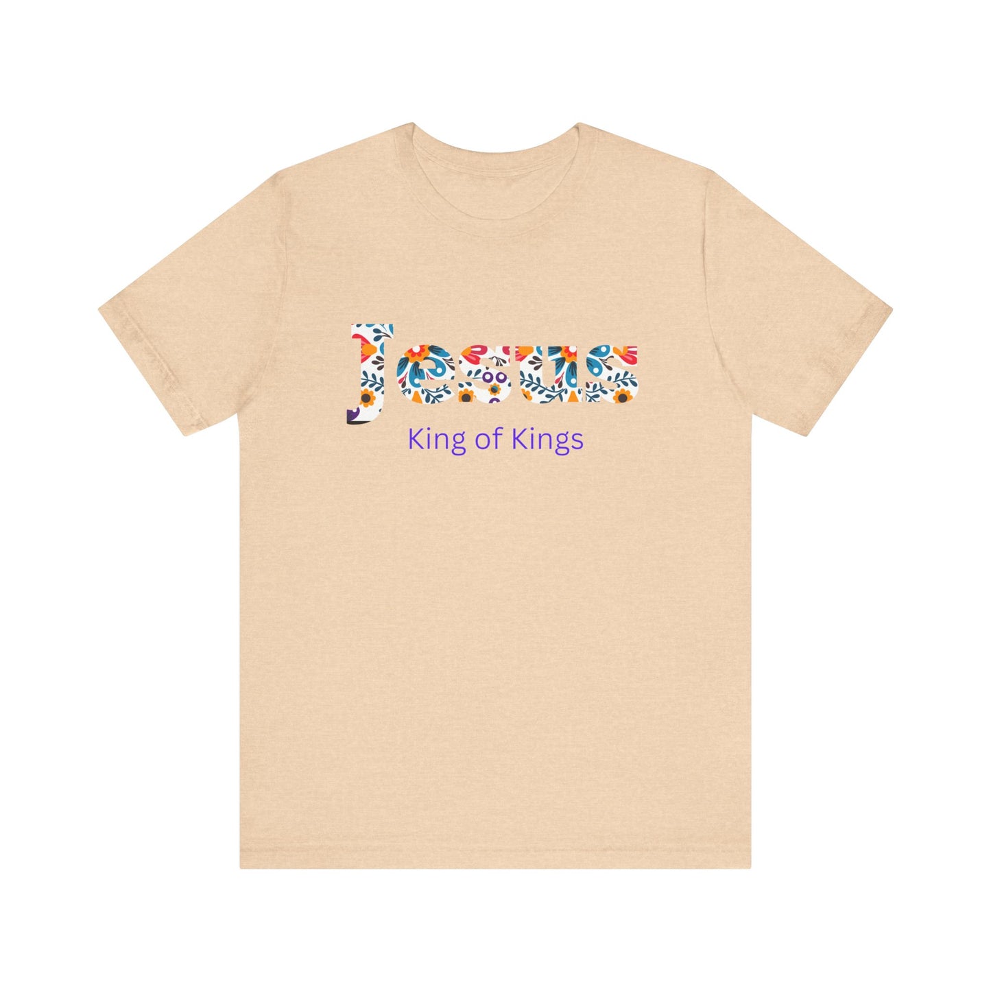 Jesus King of Kings Short Sleeve Tee, Faith-Based Apparel, Religious Gift, Inspirational T-Shirt, Christian Clothing, Spiritual Style