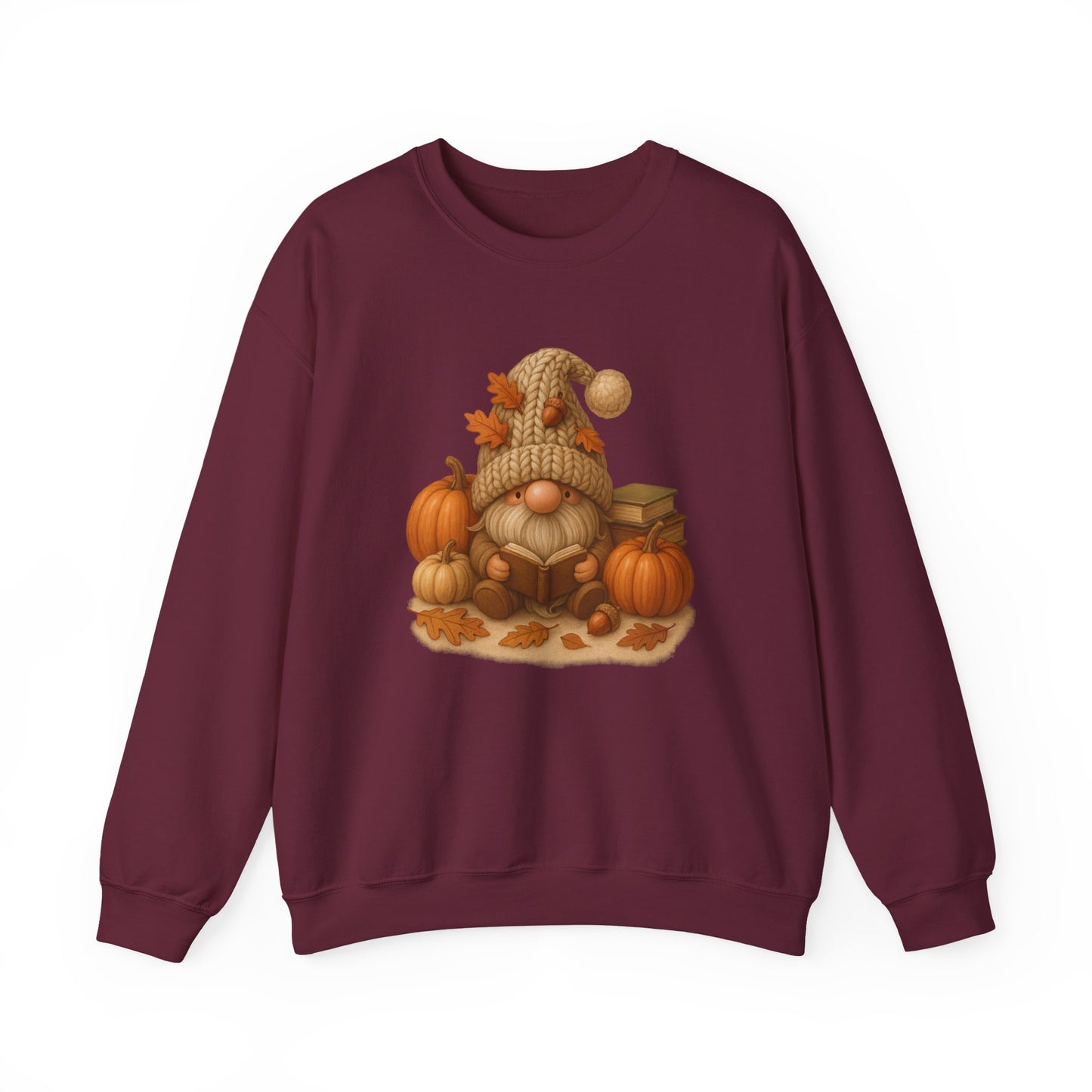 Cozy Fall Gnome Sweatshirt with Pumpkins, Autumn Apparel
