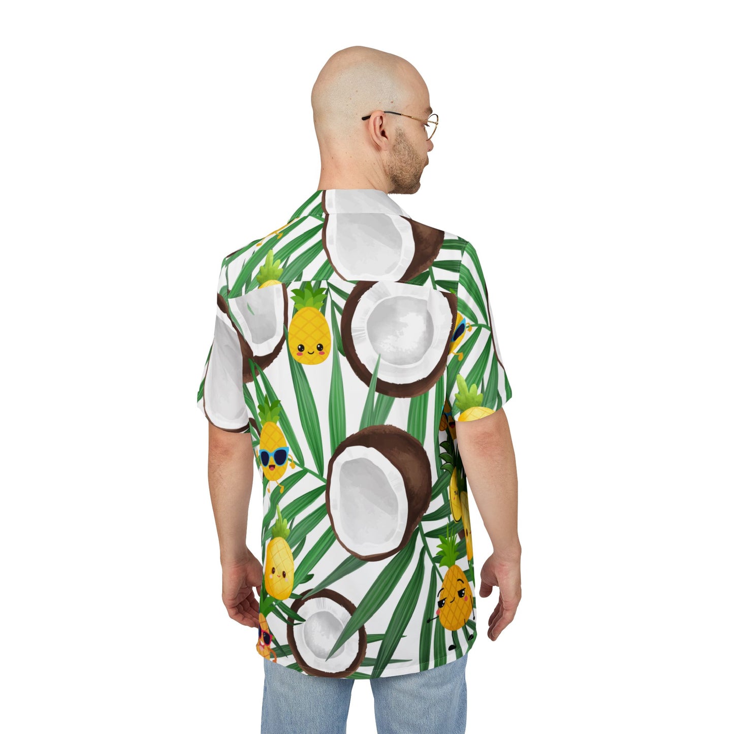 Pineapple Coconut Tropical Button-Down Shirt