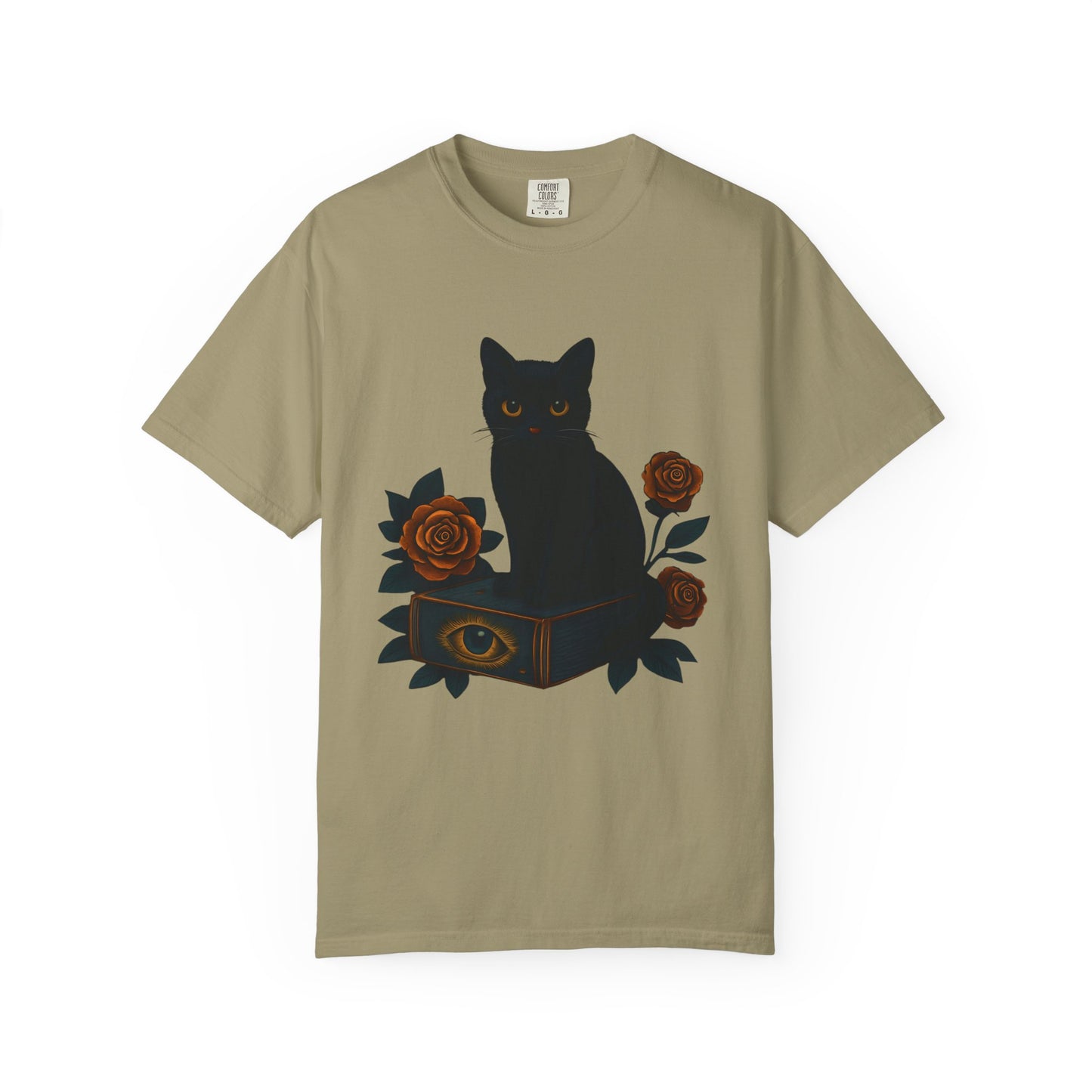 Black Cat & Roses T-Shirt, Unisex Graphic Tee, Cute Cat Lover Gift, Witchy Apparel, Spooky Fall Fashion