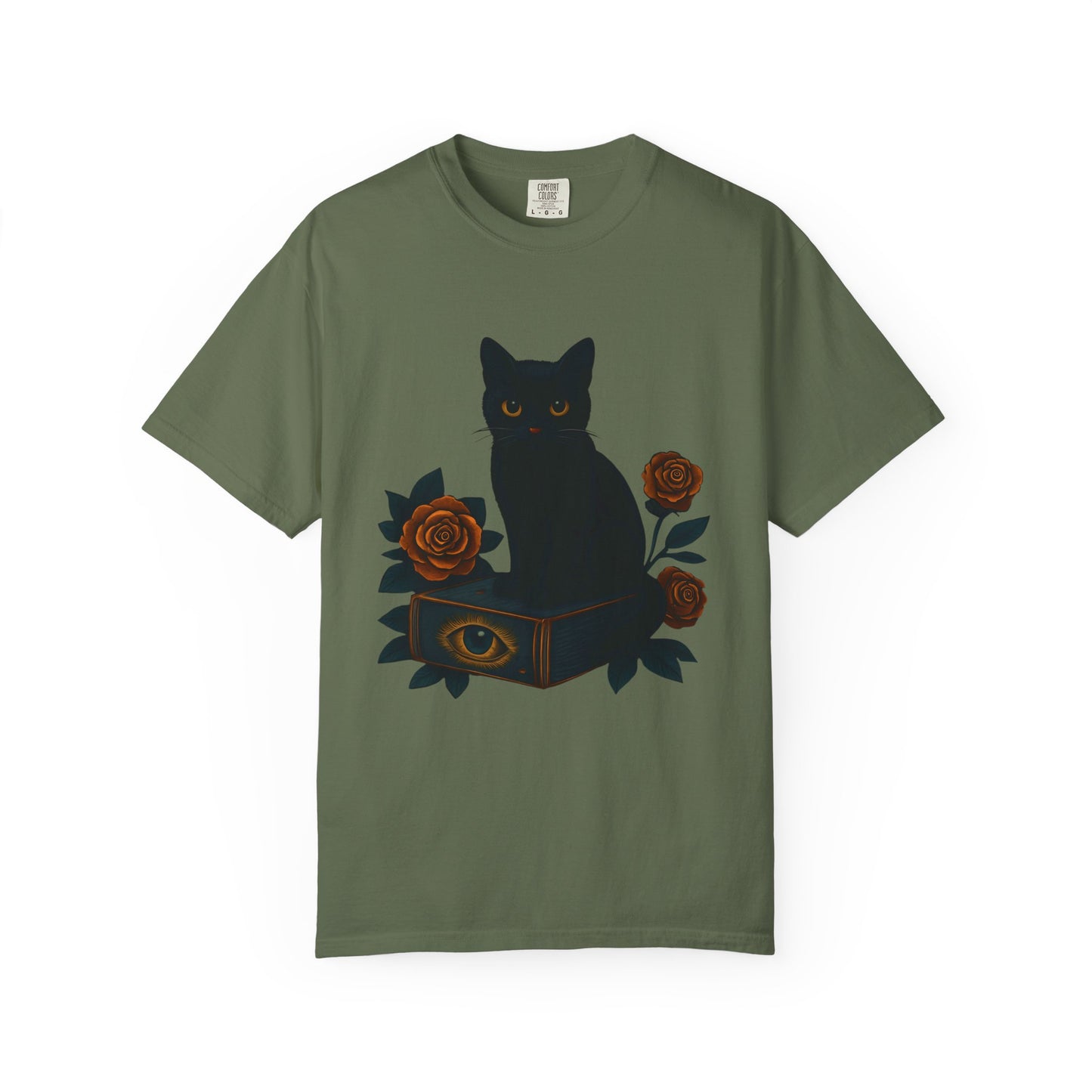 Black Cat & Roses T-Shirt, Unisex Graphic Tee, Cute Cat Lover Gift, Witchy Apparel, Spooky Fall Fashion