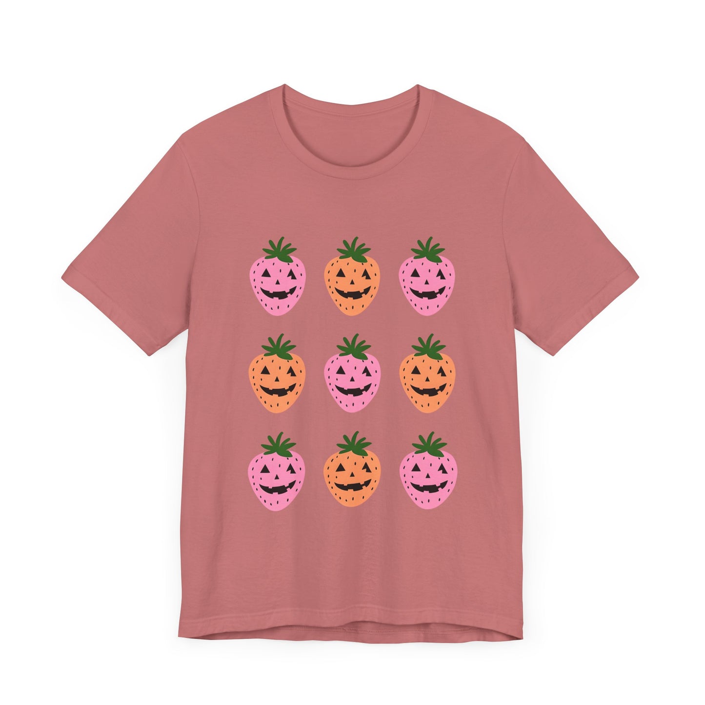Summerween Strawberries Unisex Tee - Jack O'Lantern Design