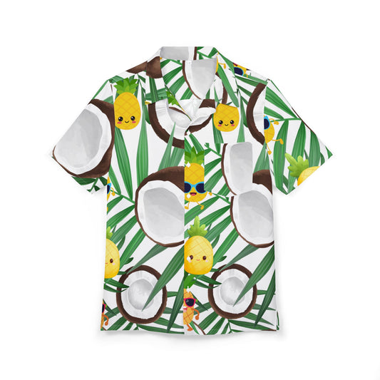 Pineapple Coconut Tropical Button-Down Shirt