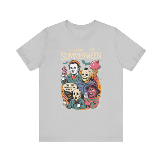 Spooky Summerween Tee, Halloween Shirt, Horror Movie Fan Tee, Summer Celebration T-Shirt, Unisex Graphic Tee
