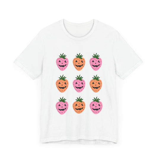 Summerween Strawberries Unisex Tee - Jack O'Lantern Design