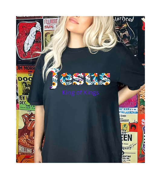 Jesus King of Kings Short Sleeve Tee, Faith-Based Apparel, Religious Gift, Inspirational T-Shirt, Christian Clothing, Spiritual Style