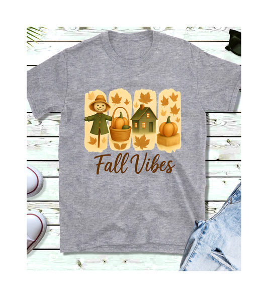 Unisex Fall Vibes Tee, Cozy Autumn Shirt, Seasonal Casual Wear, Pumpkin Patch Gift, Harvest Festival Apparel