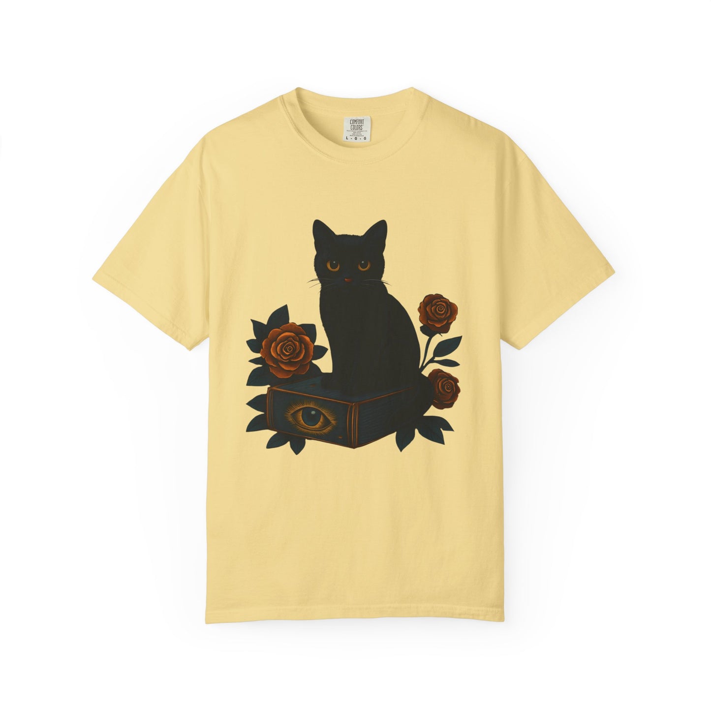 Black Cat & Roses T-Shirt, Unisex Graphic Tee, Cute Cat Lover Gift, Witchy Apparel, Spooky Fall Fashion