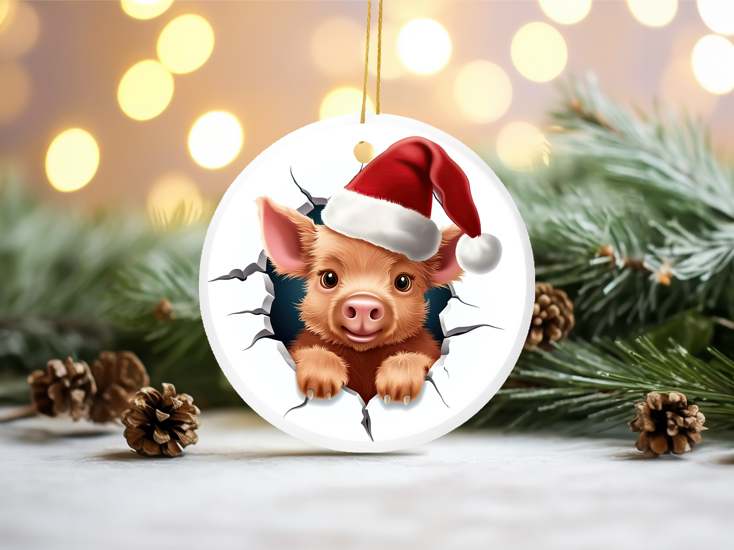 3D Pig Ornament